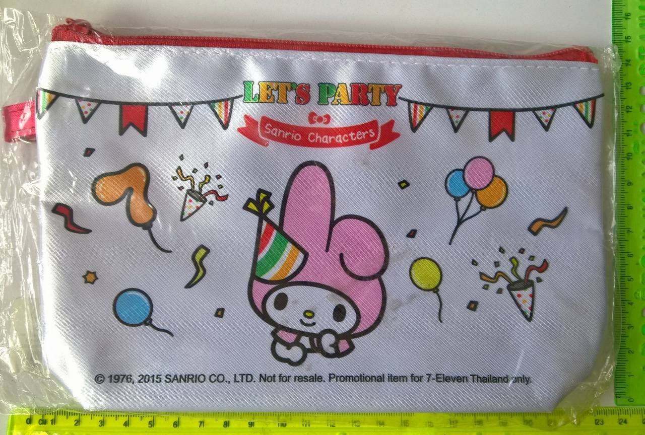 กระเป๋าเอนกประสงค์สีขาว ซิปแดง ลาย My Melody จาก Sanrio ของสะสมจากยูนิลิเวอร์