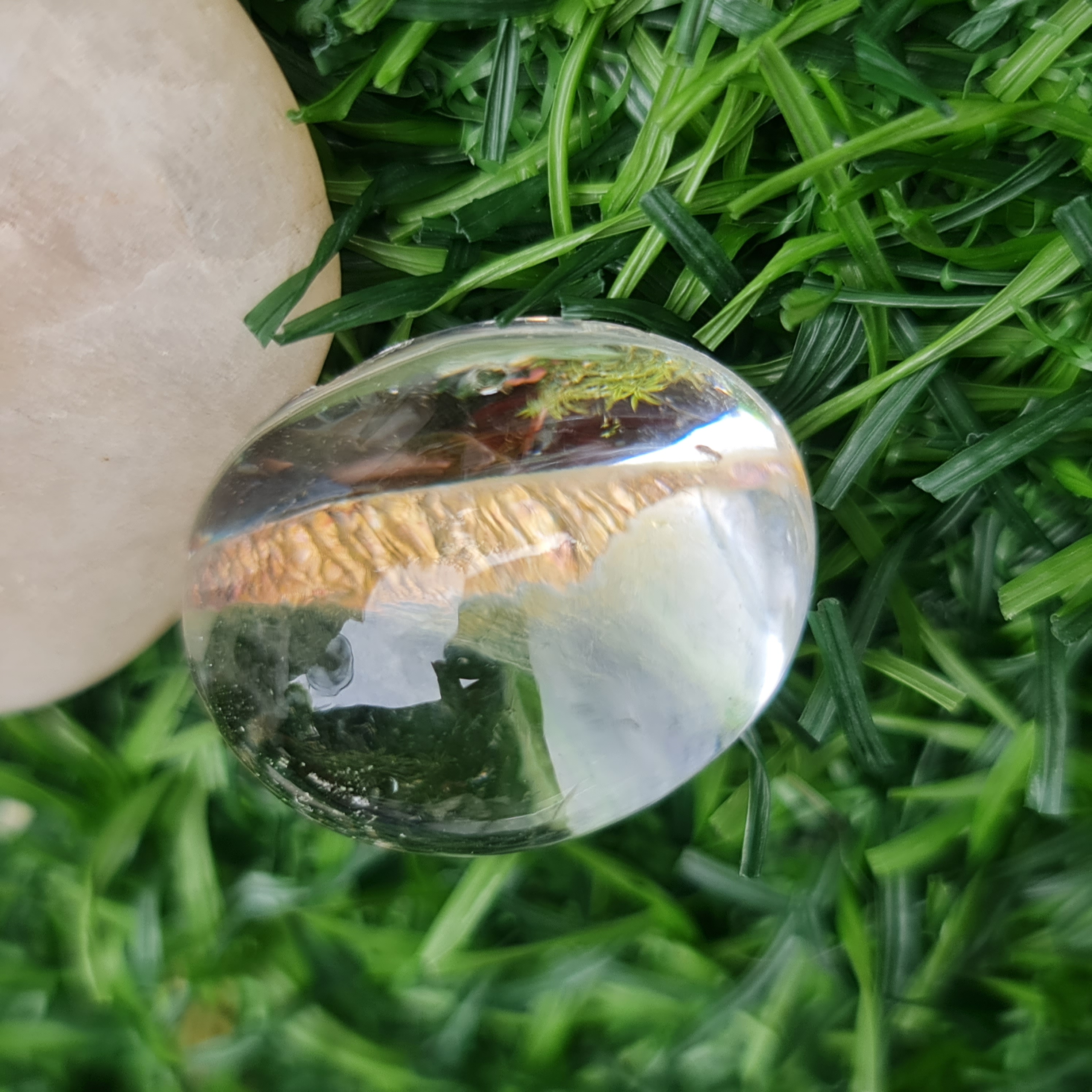 โป่งข่าม ควอตซ์ Rutilated Quartz 58.44 กะรัต Cts. พลอยแท้ อัญมณีมงคลประจําวันเกิด เครื่องประดับพลอย