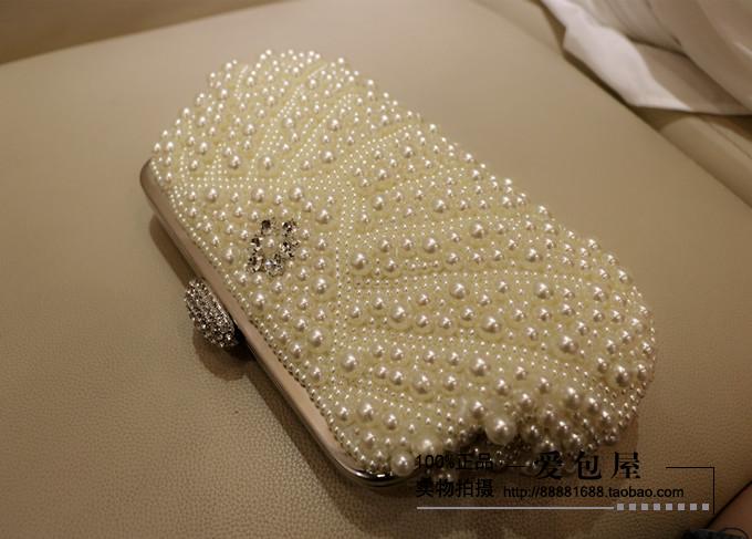 พร้อมส่ง Evening Clutch กระเป๋าออกงาน แต่งมุกทั้งใบ&คริสตัลหรู มาพร้อมสายสะพายสั้น/ยาว