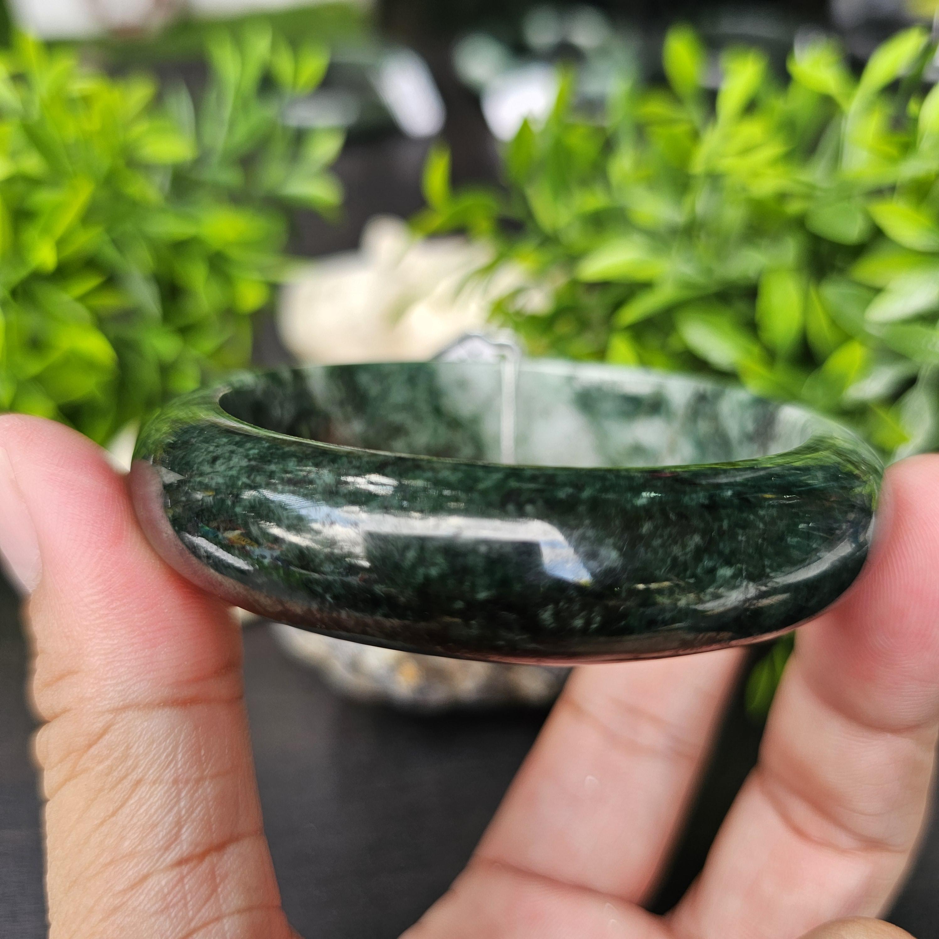 JB6804034 หยก พม่า แท้ Jade กำไลหยก 62.3 มม. (Jadeite bracelet) พม่า (Myanmar)