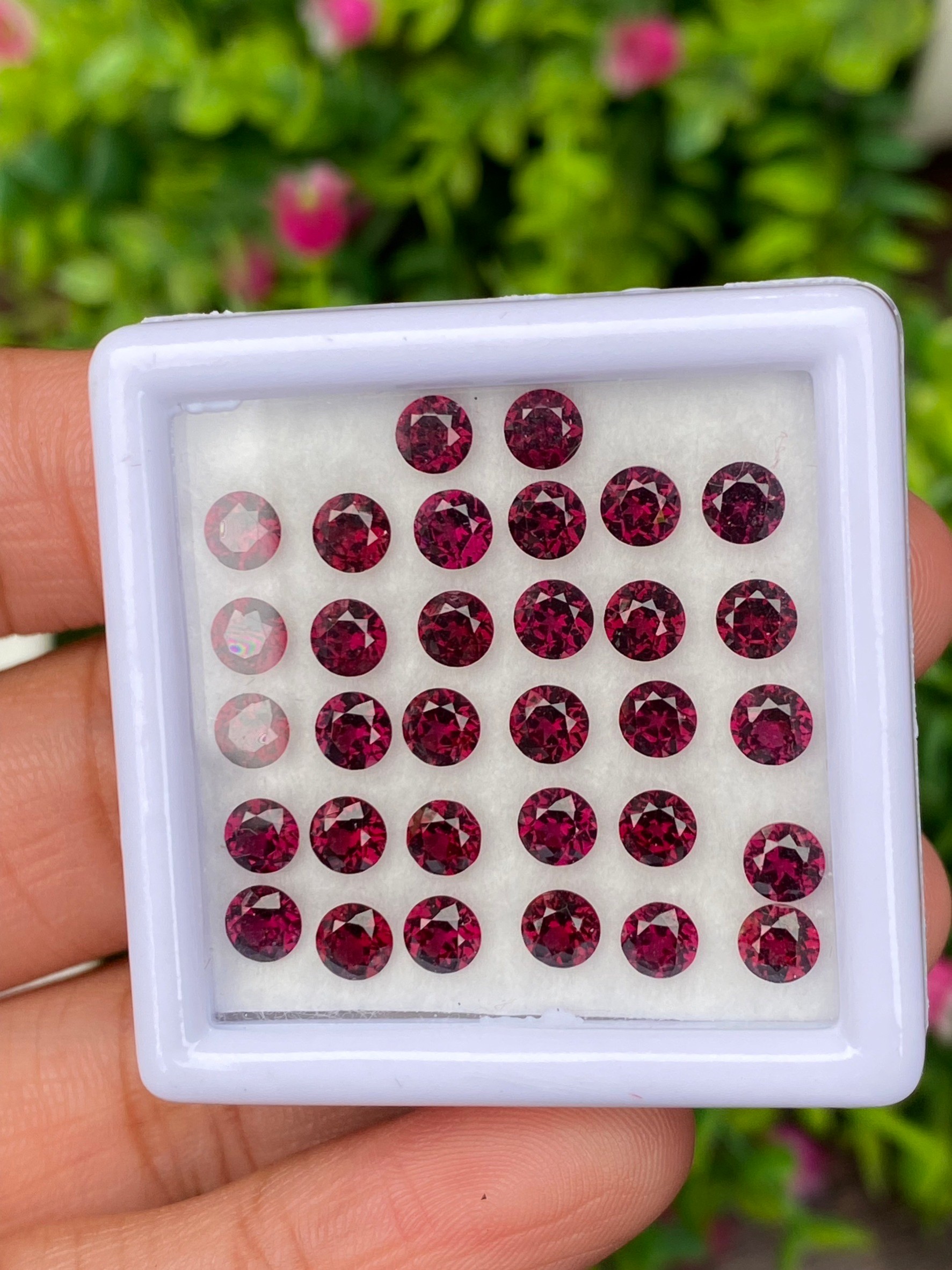 พลอย โรโดไลต์ กาเน็ท Rhodolite Garnet 32 เม็ด Pcs. 11.15 กะรัต Cts.พลอยแท้ อัญมณีมงคลประจําวันเกิด เครื่องประดับพลอย
