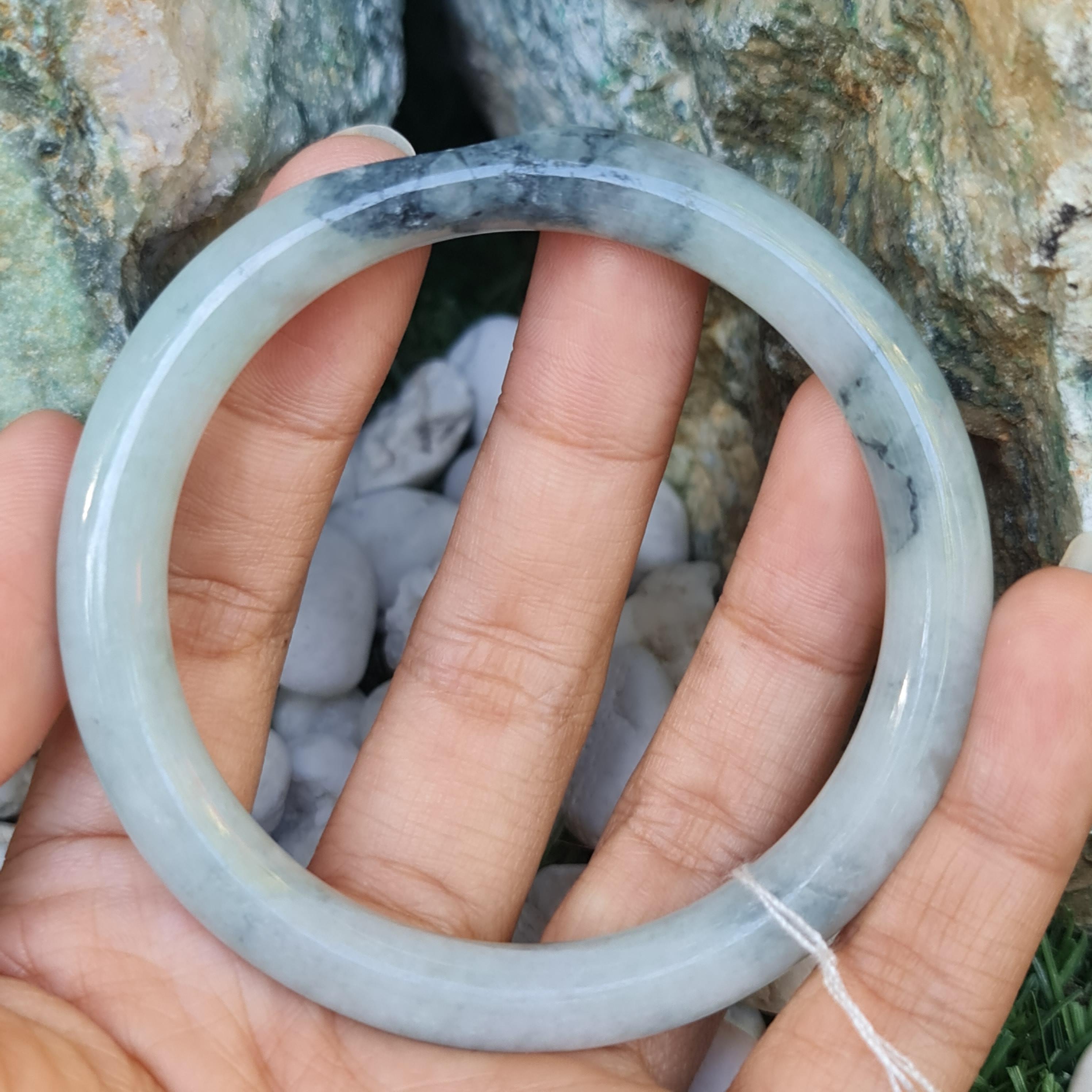 JT6711196 หยก พม่า แท้ Jade กำไลหยก 56.5 มม. (Jadeite bracelet) พม่า (Myanmar)