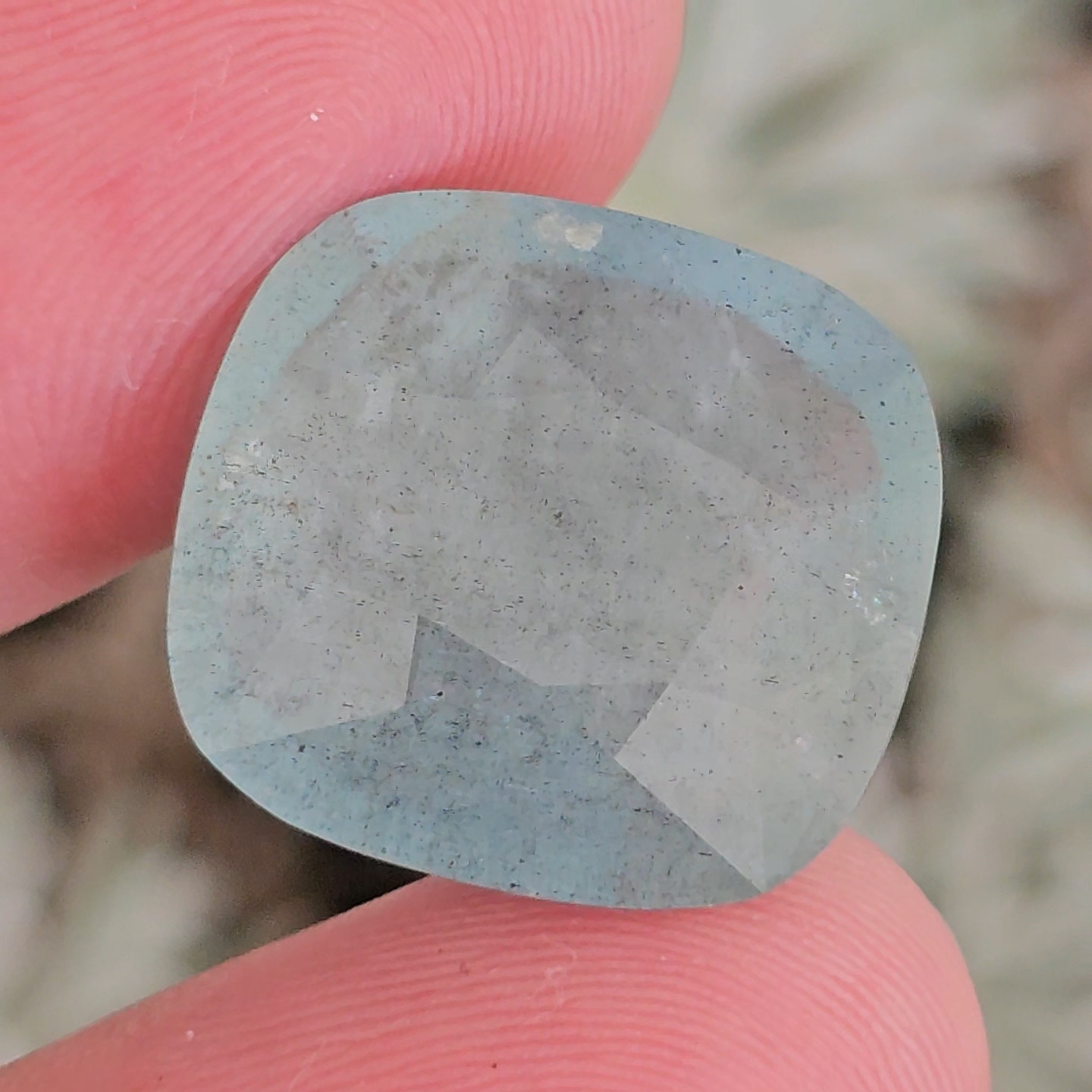 พลอย อความารีน Aquamarine 18.69 กะรัต (Cts.) พลอยแท้ อัญมณีมงคลประจําวันเกิด เครื่องประดับพลอย