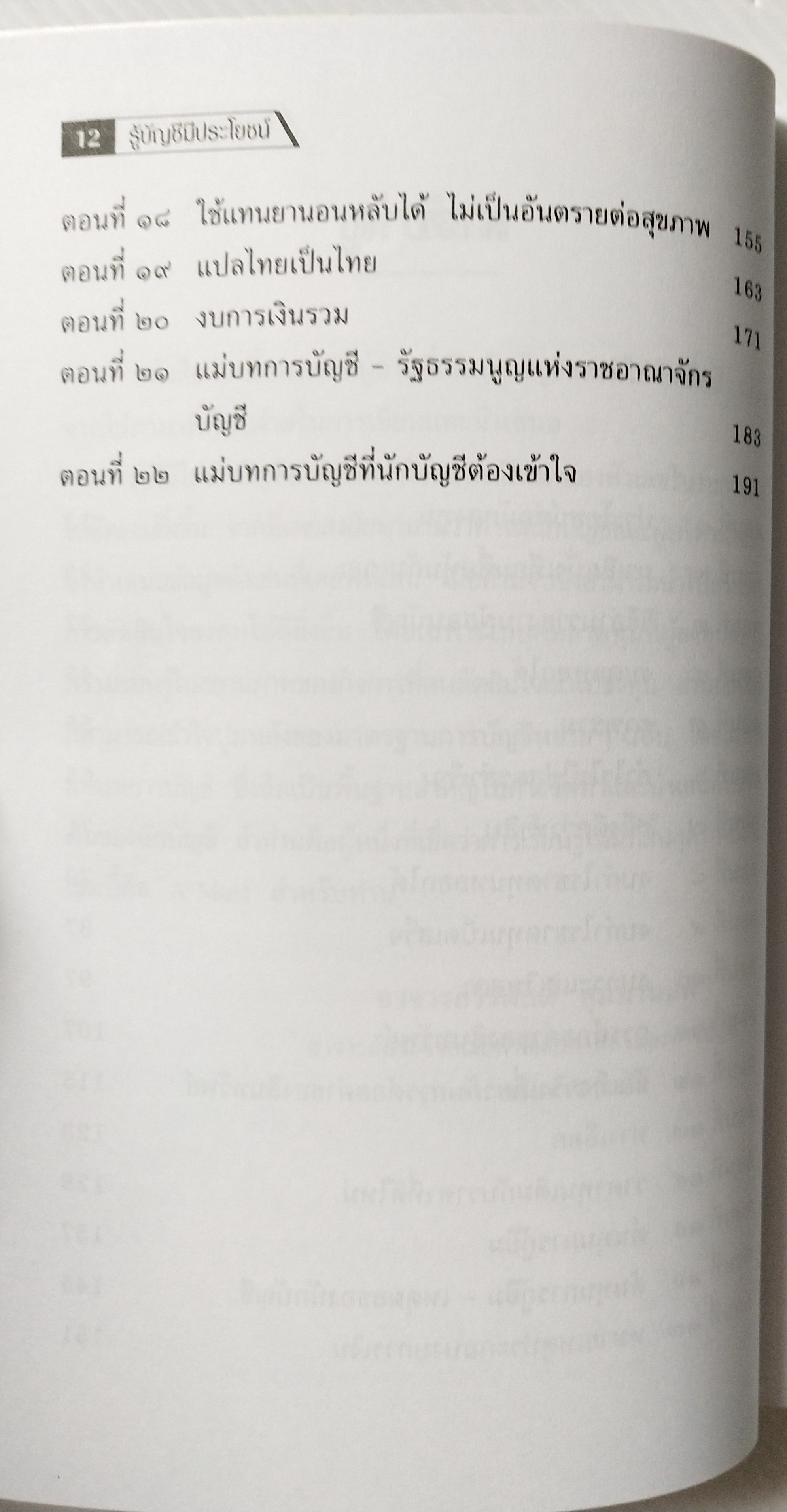 หนังสือบัญชี บทความใน "ถนนนักลงทุน" หนังสือพิมพ์กรุงเทพธุรกิจ , "รู้บัญชีมีประโยชน์" โดย ดร.ภาพร เอกอรรถพร พิมพ์ครั้งที่ 3 : มีนาคม 2545 สารบาญ ประโยชน์ต่อนักลงทุน มาเลิกนั่งเทียนซื้อหุ้นกันเถอะ วิธีอ่านรายงาน ผู้สอบบัญชีงบดุลบอกได้ กำ