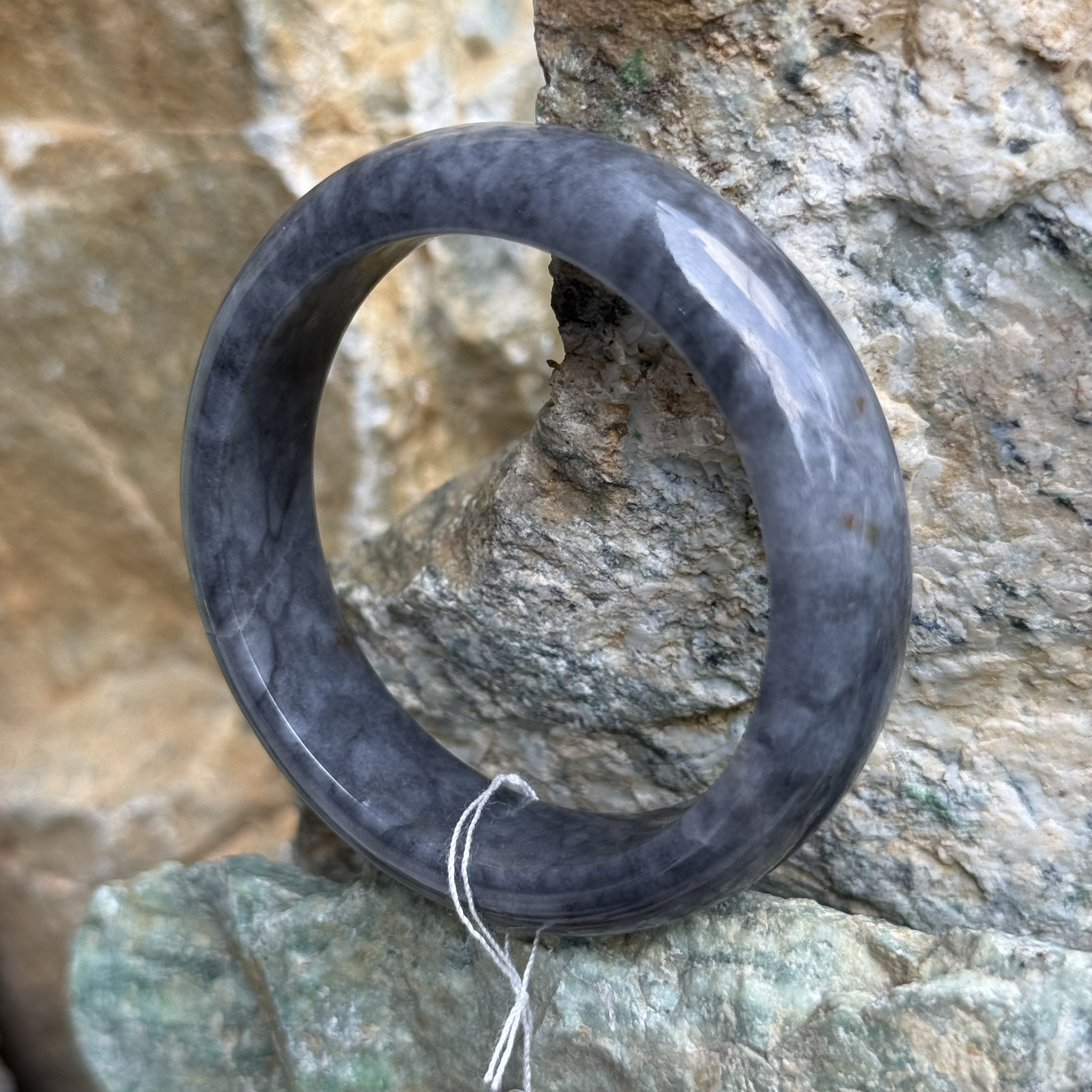 JB6804142 หยก พม่า แท้ Jade กำไลหยก 52.5 มม. (Jadeite bracelet) พม่า (Myanmar)