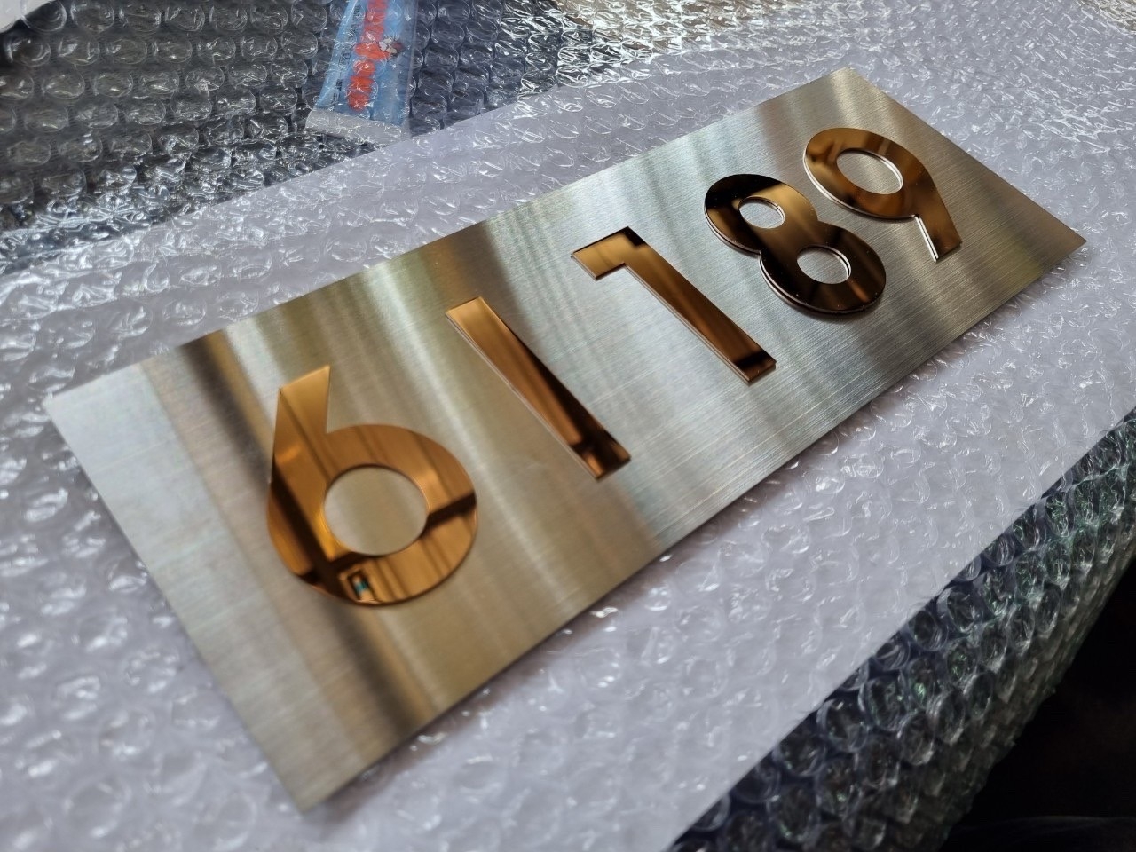 ป้ายเลขที่บ้าน แผ่นเรียบกัดกรด