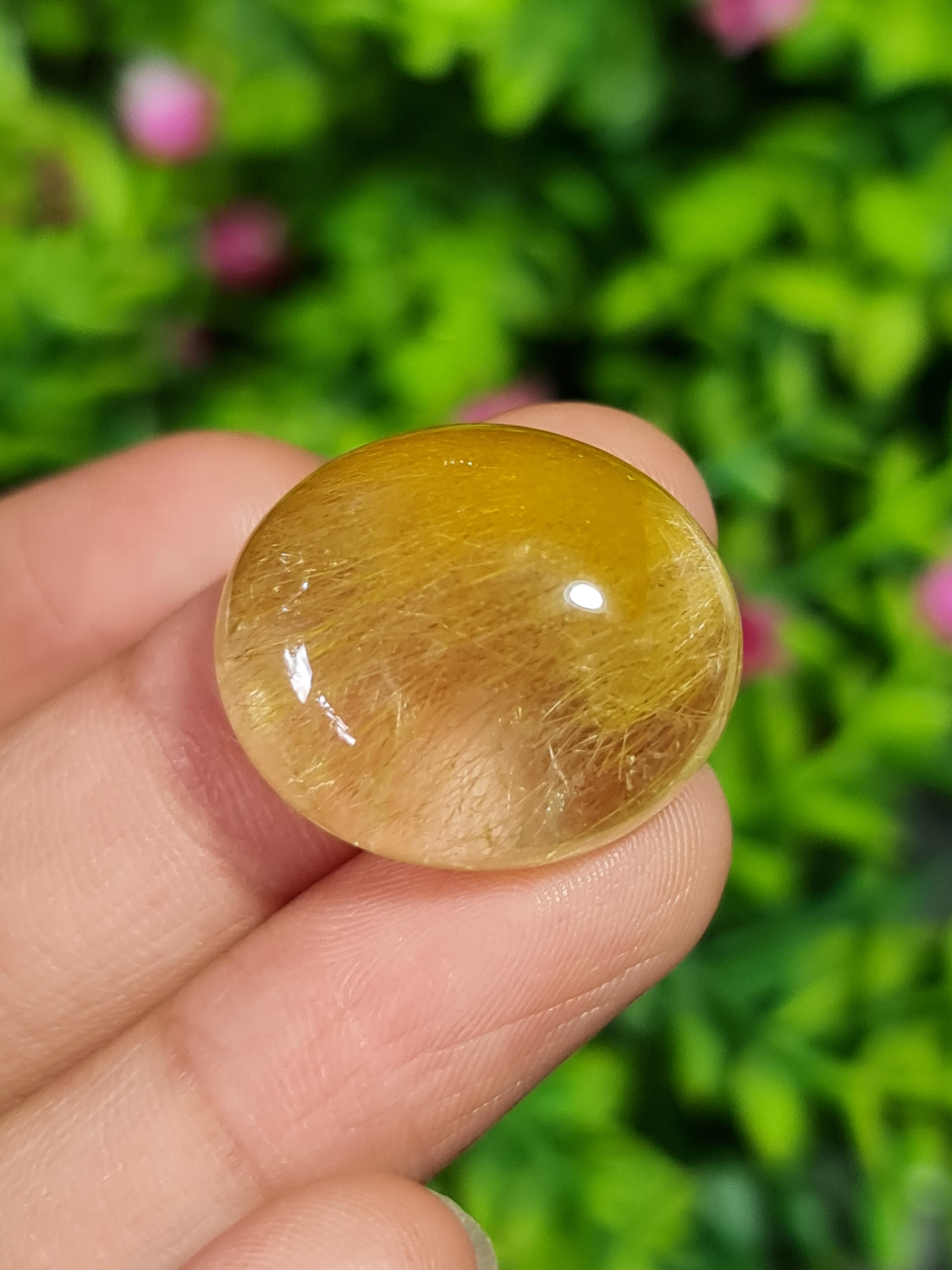 ไหมทอง ควอตซ์ Golden Rutilated Quartz 44.91 กะรัต Cts.พลอยแท้ อัญมณีมงคลประจําวันเกิด เครื่องประดับพลอย