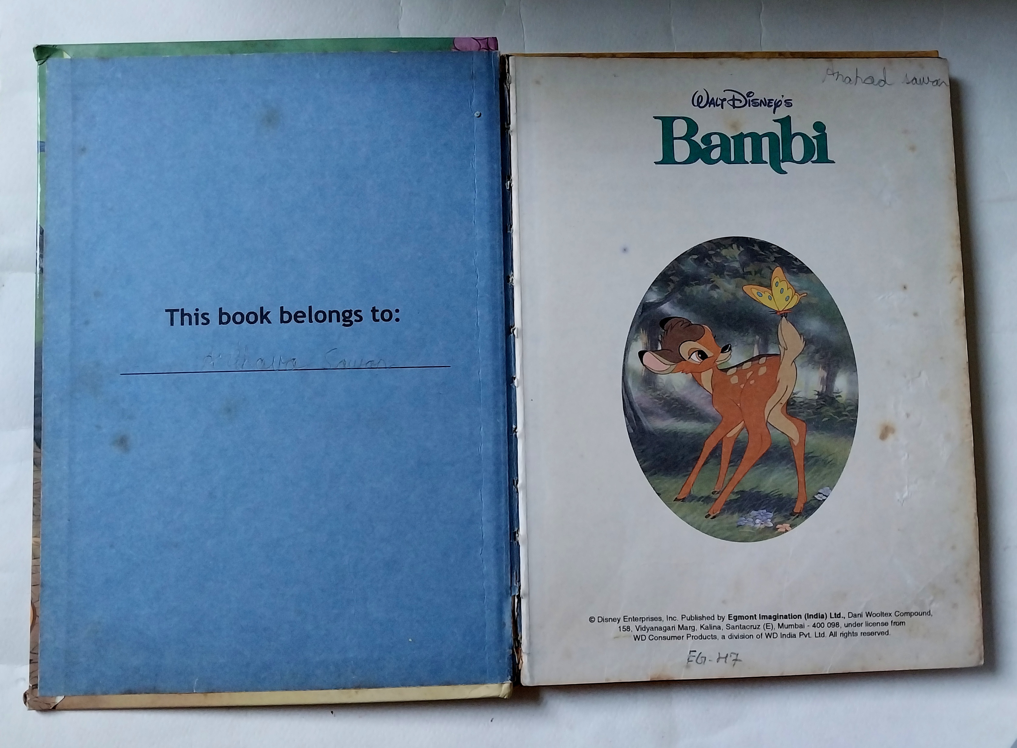 มีหลายภาพ*** มีตำหนิทั้งเล่ม โปรดดูทุกภาพ, หนังสือปกแข็งภาพสวยเรื่องราวน่ารัก** ภาษาอังกฤษ แบมบี้ Bambi จากดิสนีย์ Memorable Movie Stories