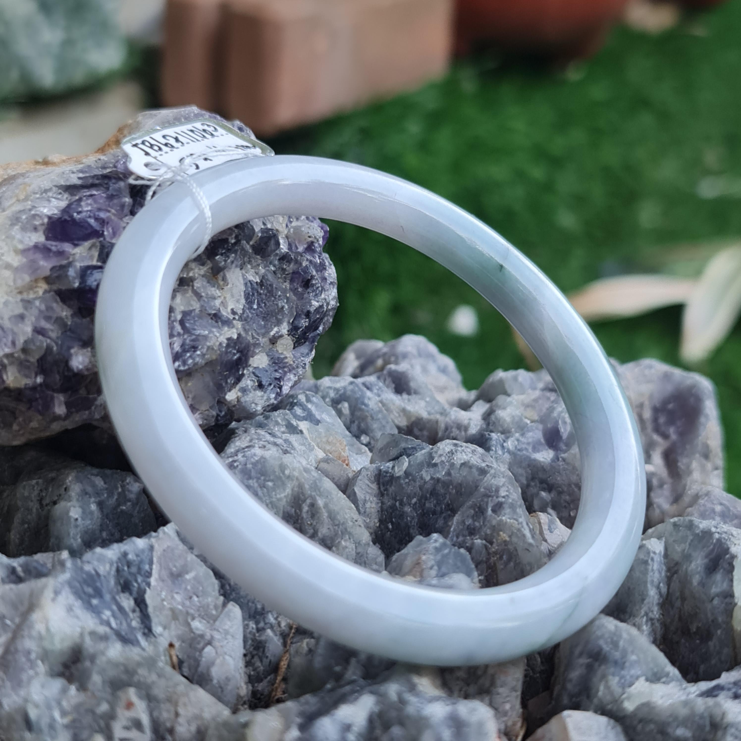 JB6711063 หยก พม่า แท้ Jade กำไลหยก 57.4 มม. (Jadeite bracelet) พม่า (Myanmar)