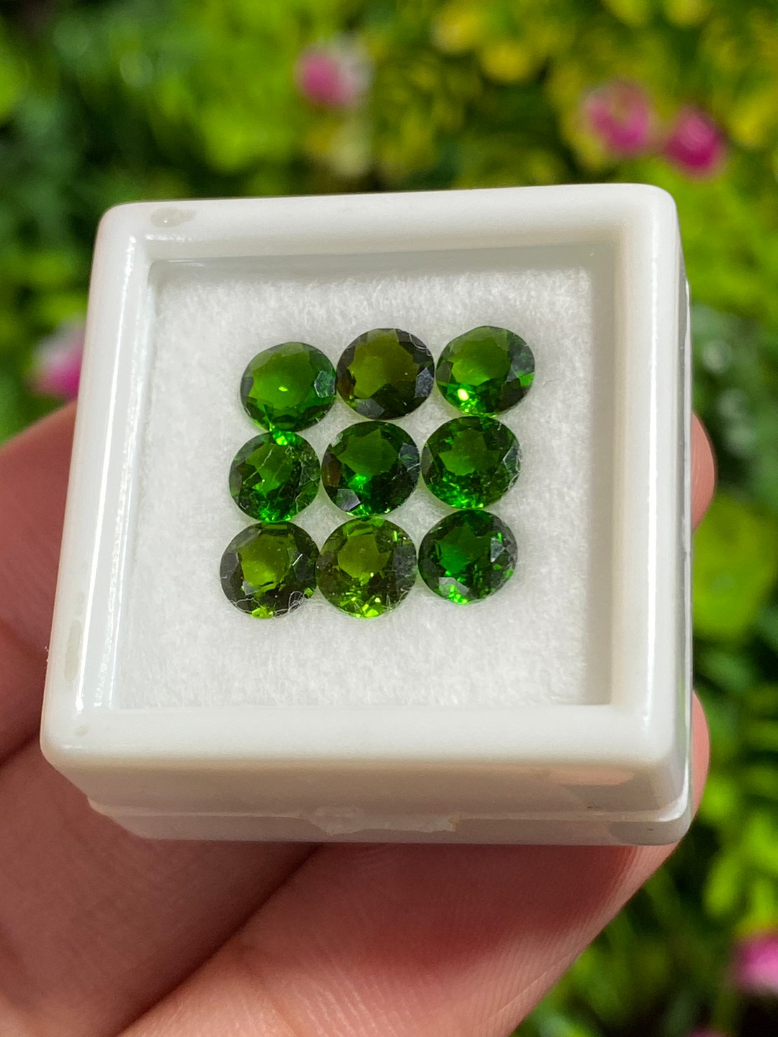 พลอย โครม ไดออพไซด์ Chrome Diopside 3.44 กะรัต (Cts.) 9 เม็ด พลอยแท้ อัญมณีมงคลประจําวันเกิด เครื่องประดับพลอย