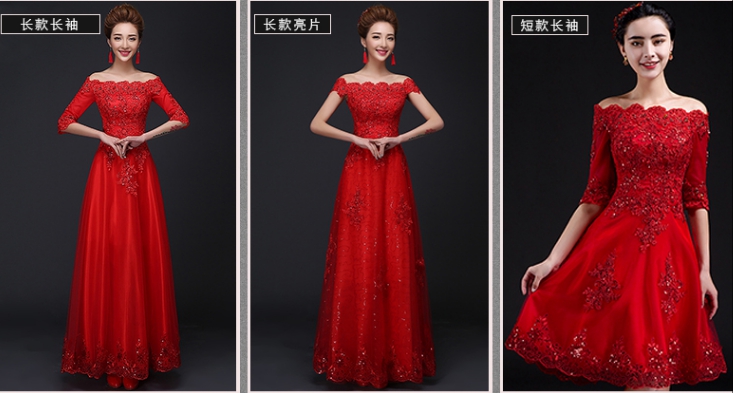 Pro-order ชุดราตรี แบบปาดไหล่ ตัวชุดลูกไม้ปักดิ้น กระโปรงตาข่าย เชือกผูกหลัง