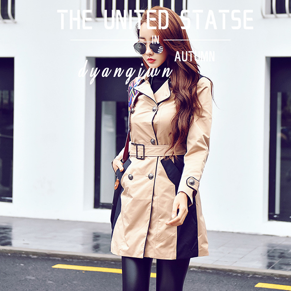 เดรสโค้ทกันหนาว แต่งกระดุมแถวคู่ พร้อมเข็มขัดเข้าชุด (11711X)