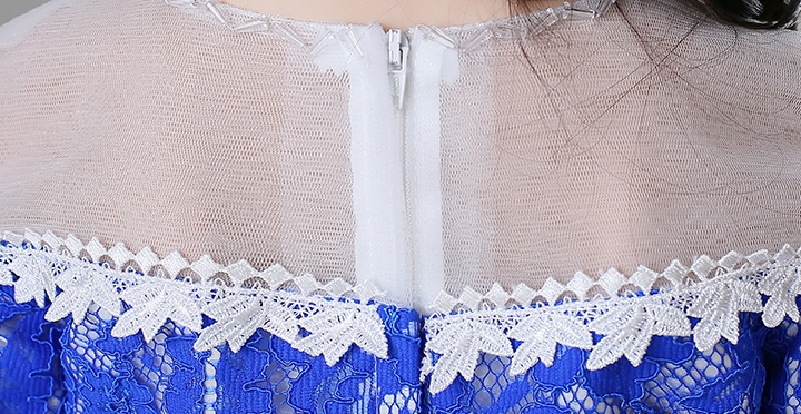 Pre-order ชุดราตรีเด็ก ชุดออกงาน ชุดกระโปรง แขนสั้น ผ้าลูกไม้ทั้งตัว มีซิปหลัง