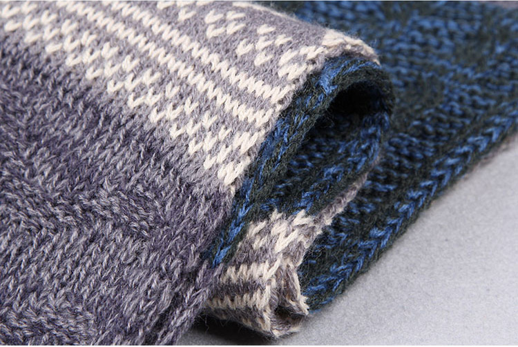 ผ้าพันคอไหมพรมถักลาย ผืนยาว ใช้ได้ทั้งชายและหญิง (10263MM)