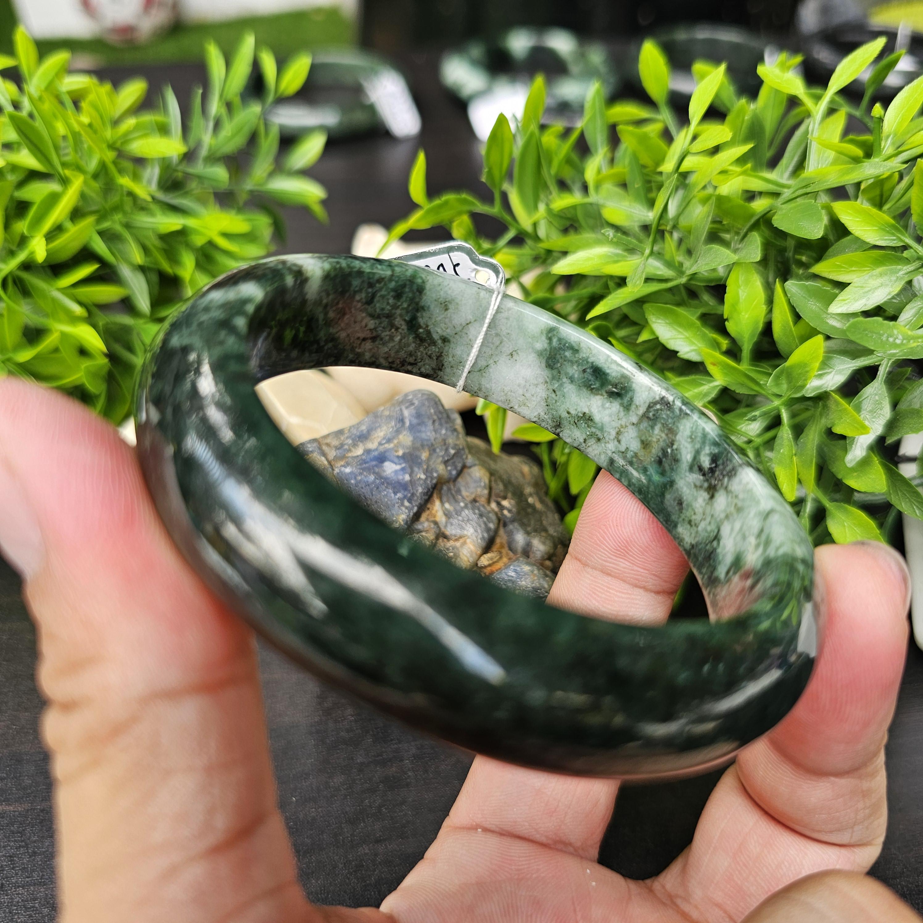 JB6804034 หยก พม่า แท้ Jade กำไลหยก 62.3 มม. (Jadeite bracelet) พม่า (Myanmar)