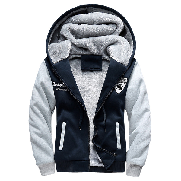 เสื้อแจ็คเก็ตโค้ทกันหนาวสไตล์สปอร์ตสีทูโทน ซับกำมะหยี่ ใส่ได้ทั้งชายหญิง (11681MM)