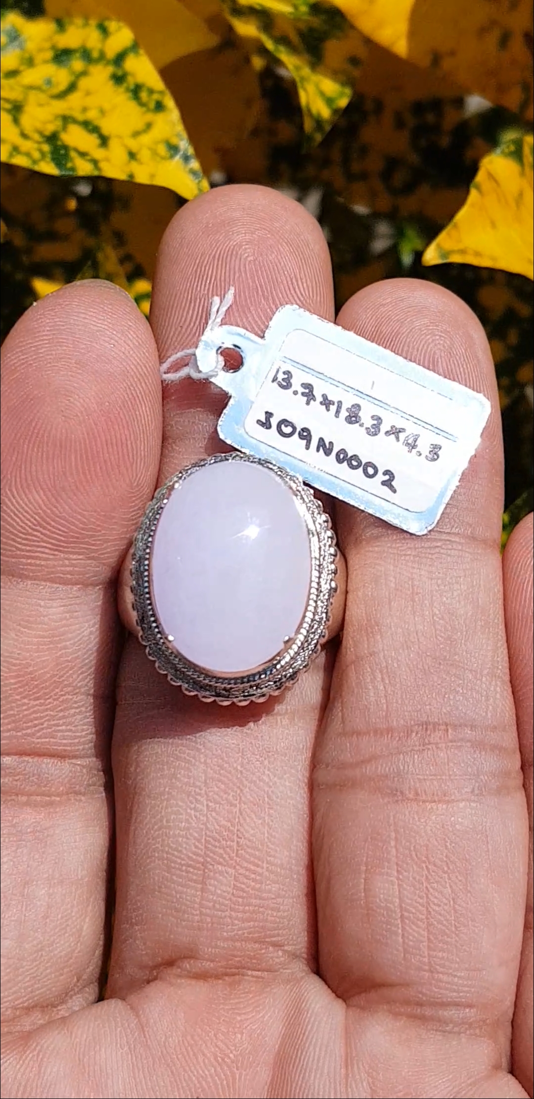 หยก พม่า แท้ Jade แหวนหยก 翡翠戒指 (Jadeite ring) 8.73 กะรัต (Cts.) Size 61 ดิบ ไม่ผ่านการปรับปรุง (Type A) พม่า (Myanmar)