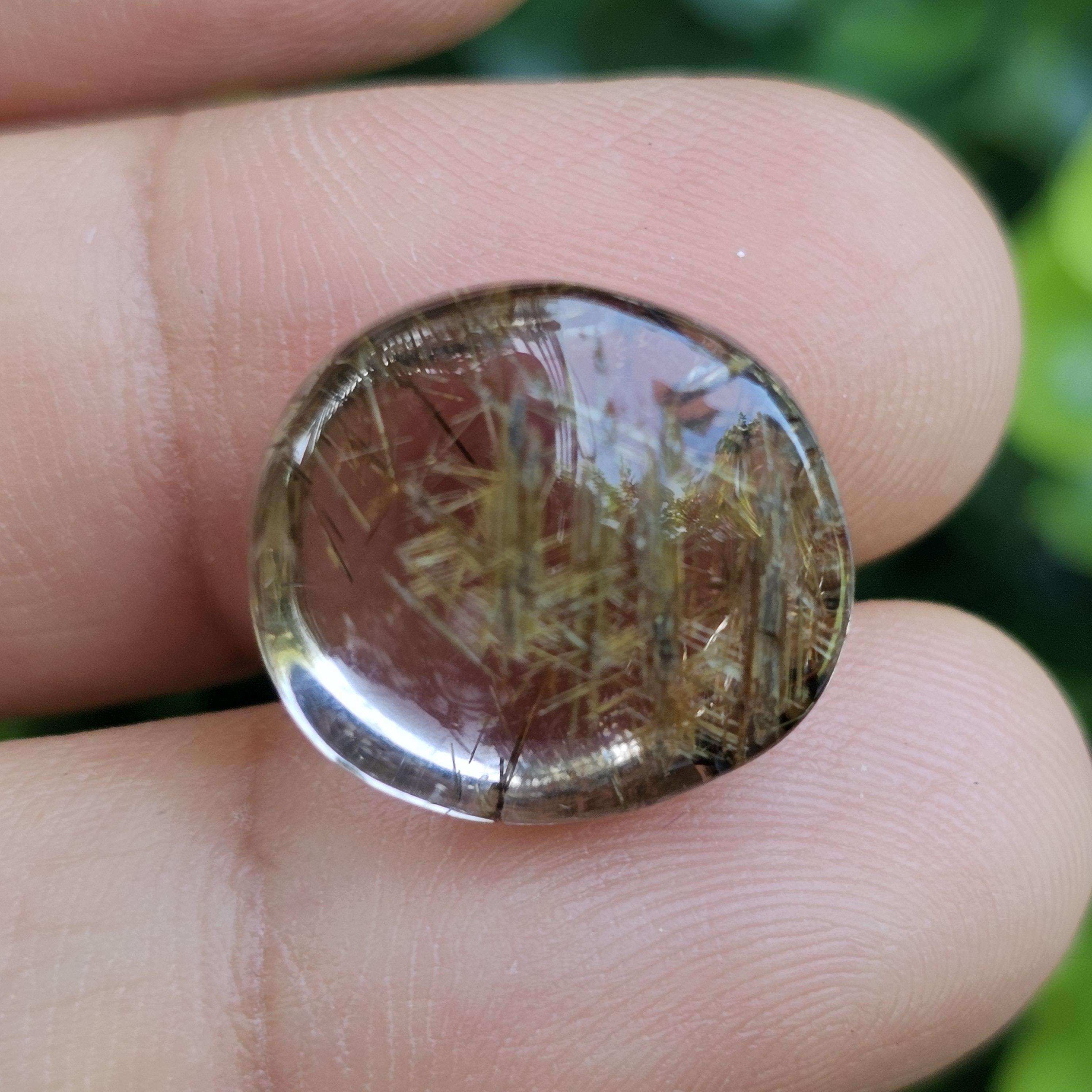 ไหมทอง ควอตซ์ Golden Rutilated Quartz 16.47 กะรัต Cts.พลอยแท้ อัญมณีมงคลประจําวันเกิด เครื่องประดับพลอย