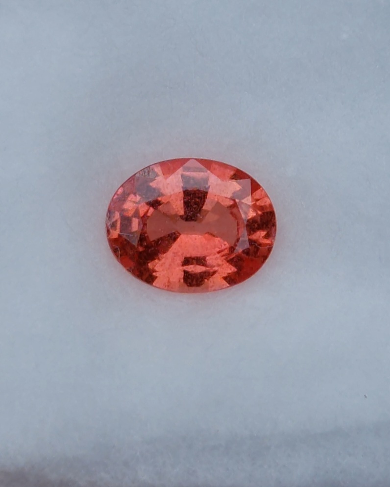 พลอย ออเรนจ์ แซฟไฟร์ Orange Sapphire 1.20 กะรัต (Cts.) พลอยแท้ อัญมณีมงคลประจําวันเกิด เครื่องประดับพลอย