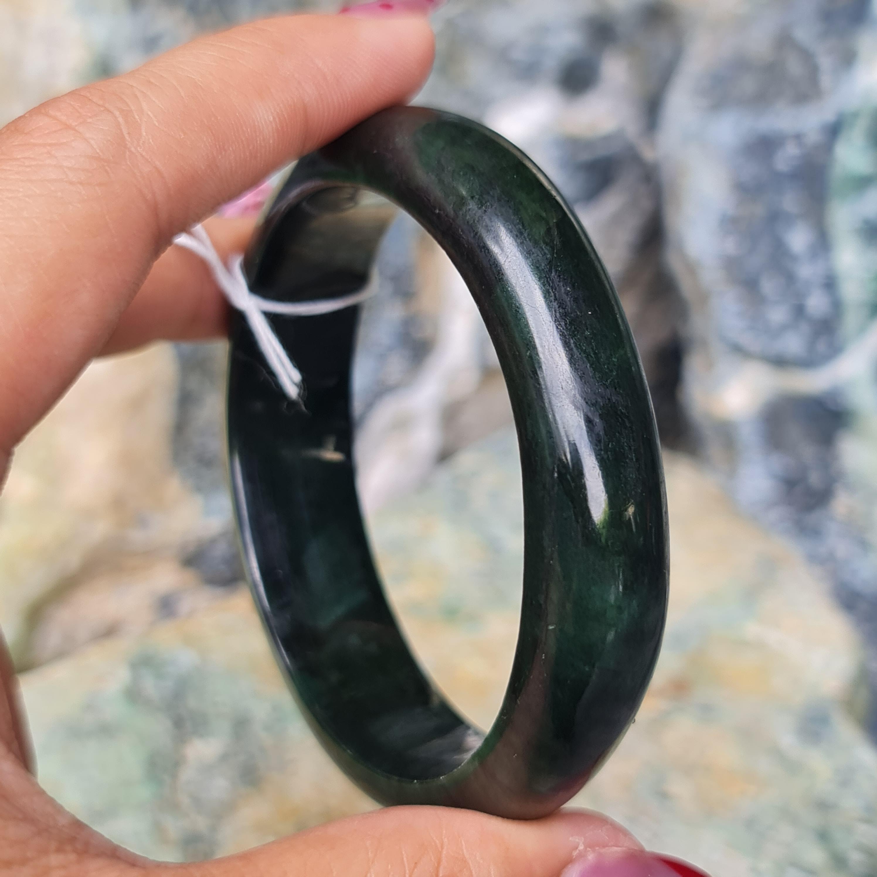 JB6804072 หยก พม่า แท้ Jade กำไลหยก 57.4 มม. (Jadeite bracelet) พม่า (Myanmar)