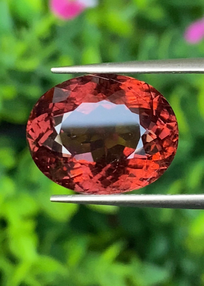 พลอย ทัวร์มาลีน Tourmaline 15.49 กะรัต (Cts.) พร้อมใบเซอร์ พลอยแท้ อัญมณีมงคลประจําวันเกิด เครื่องประดับพลอย