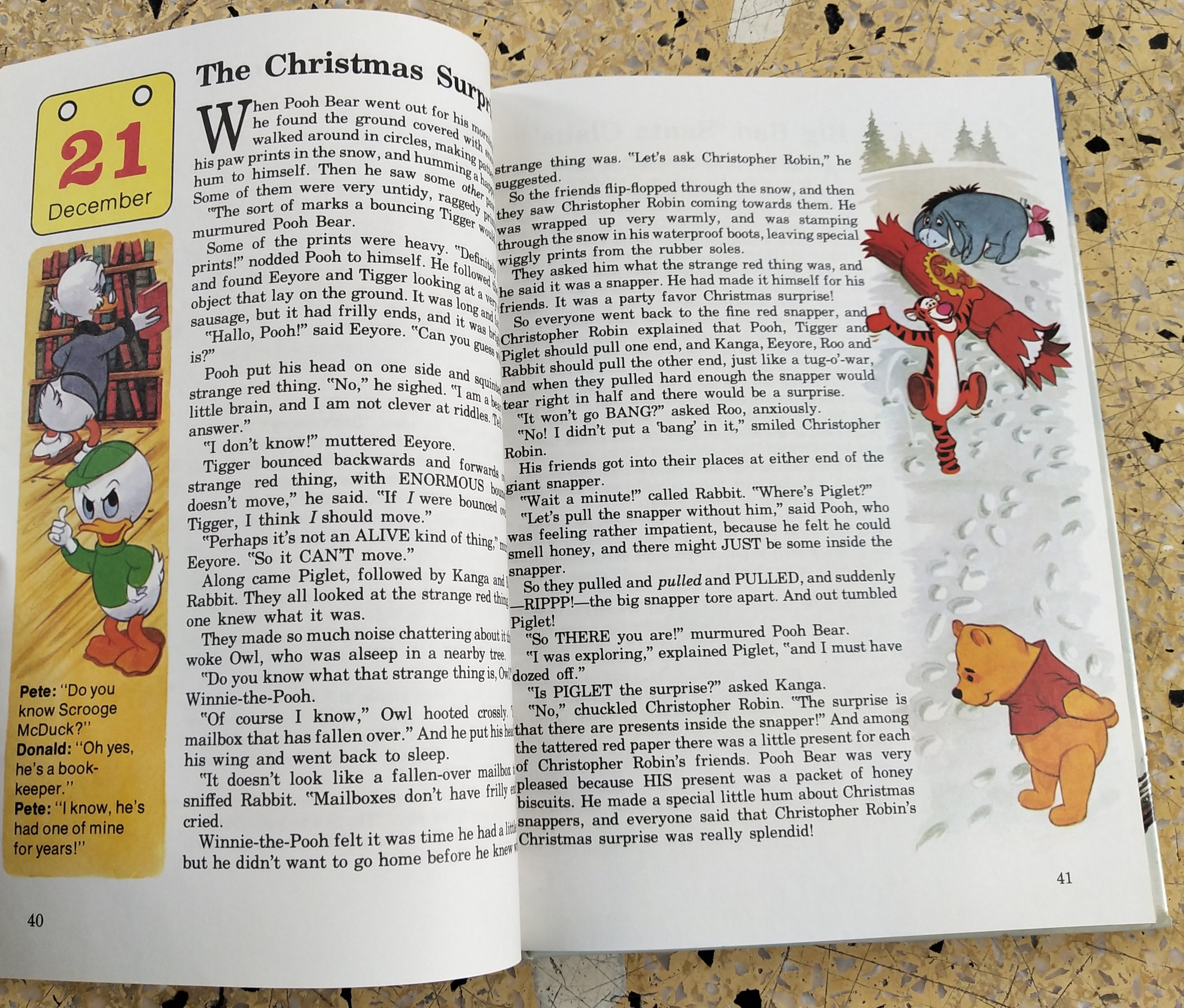 หนังสือภาพการ์ตูนดิสนีย์น่ารัก **หนังสิอเก่า มีตำหนิ โปรดตรวจสอบทุกภาพ ปกแข็ง ฉบับภาษาอังกฤษ เล่าเรื่องราวของทุกวันในฤดูหนาว ผ่านตัวการ์ตูนจากดิสนีย์ Story a Day for every day of the year ,Winter