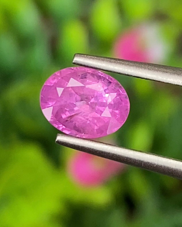 พลอย ชมพู พิ้ง แซฟไฟร์ Pink Sapphire 1.33 กะรัต (Cts.) พลอยแท้ อัญมณีมงคลประจําวันเกิด เครื่องประดับพลอย