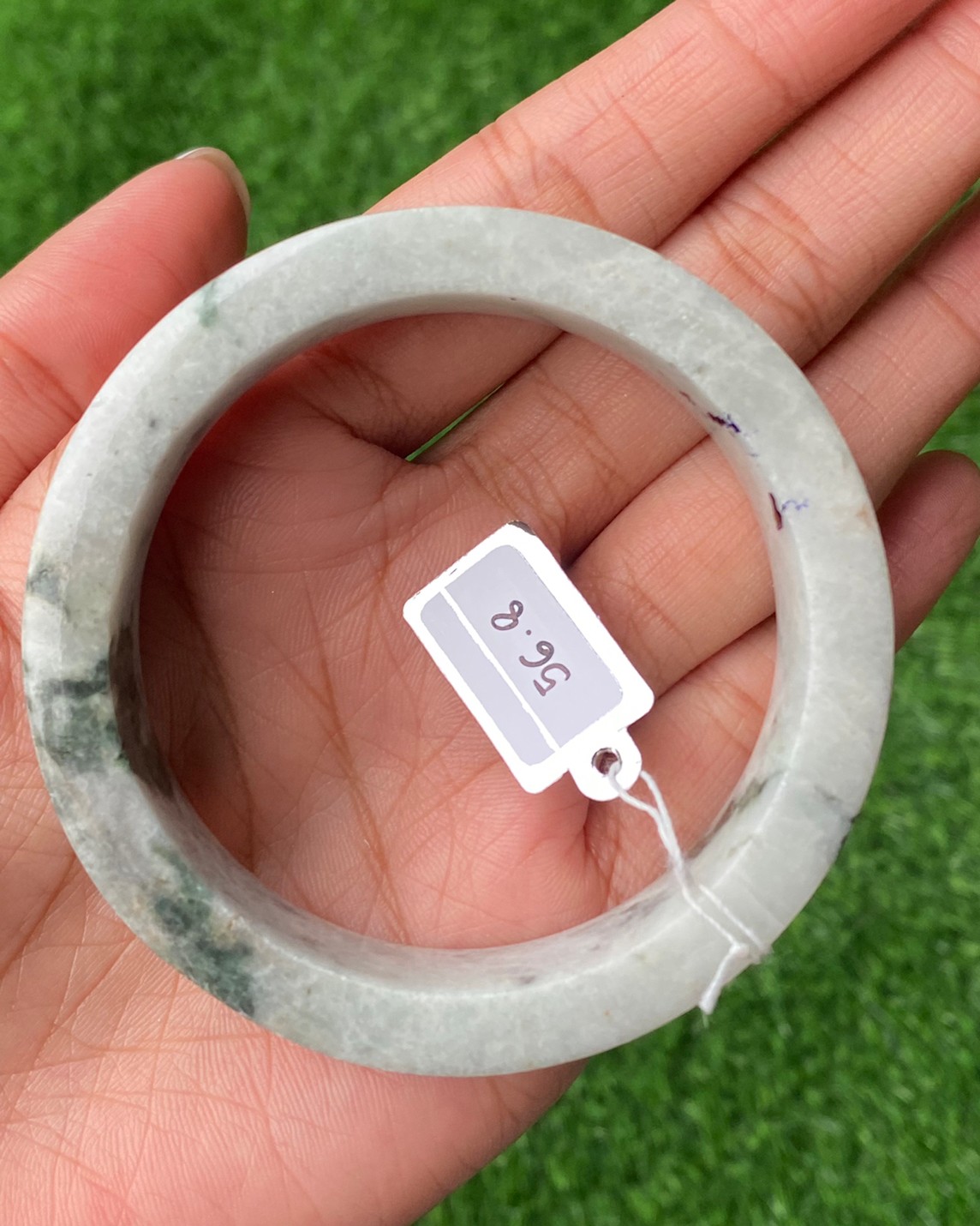 JB56025 หยก พม่า แท้ Jade กำไลหยก 56.8 มม. (Jadeite bracelet) พม่า (Myanmar)