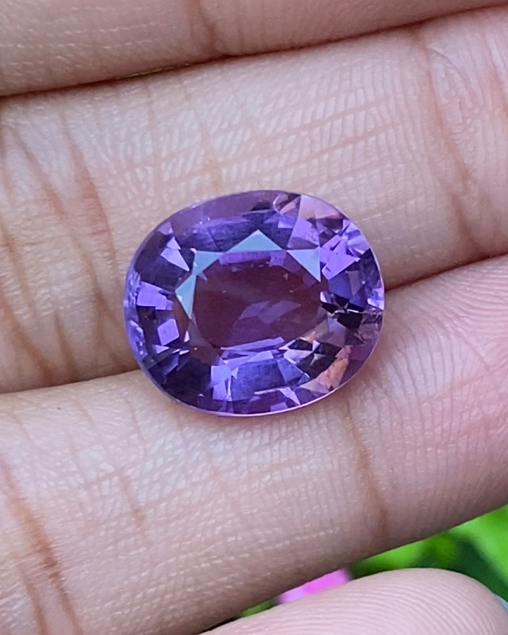 พลอย อเมทิส Amethyst 8.26 กะรัต (Cts.) พลอยแท้ อัญมณีมงคลประจําวันเกิด เครื่องประดับพลอย