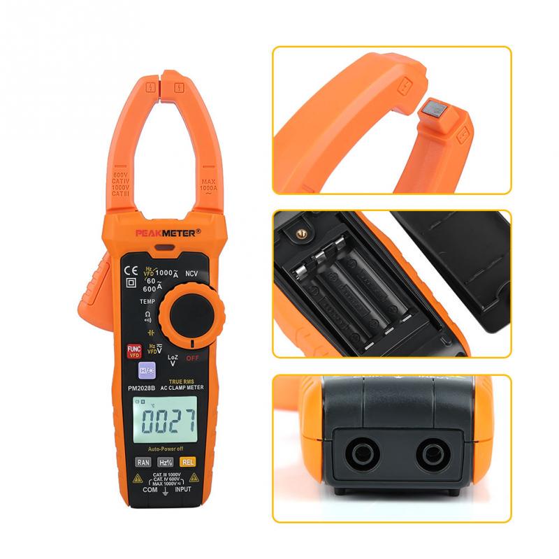 PEAKMETER ดิจิตอล ACแคลมป์มัลติมิเตอร์ True RMS 1000V/A