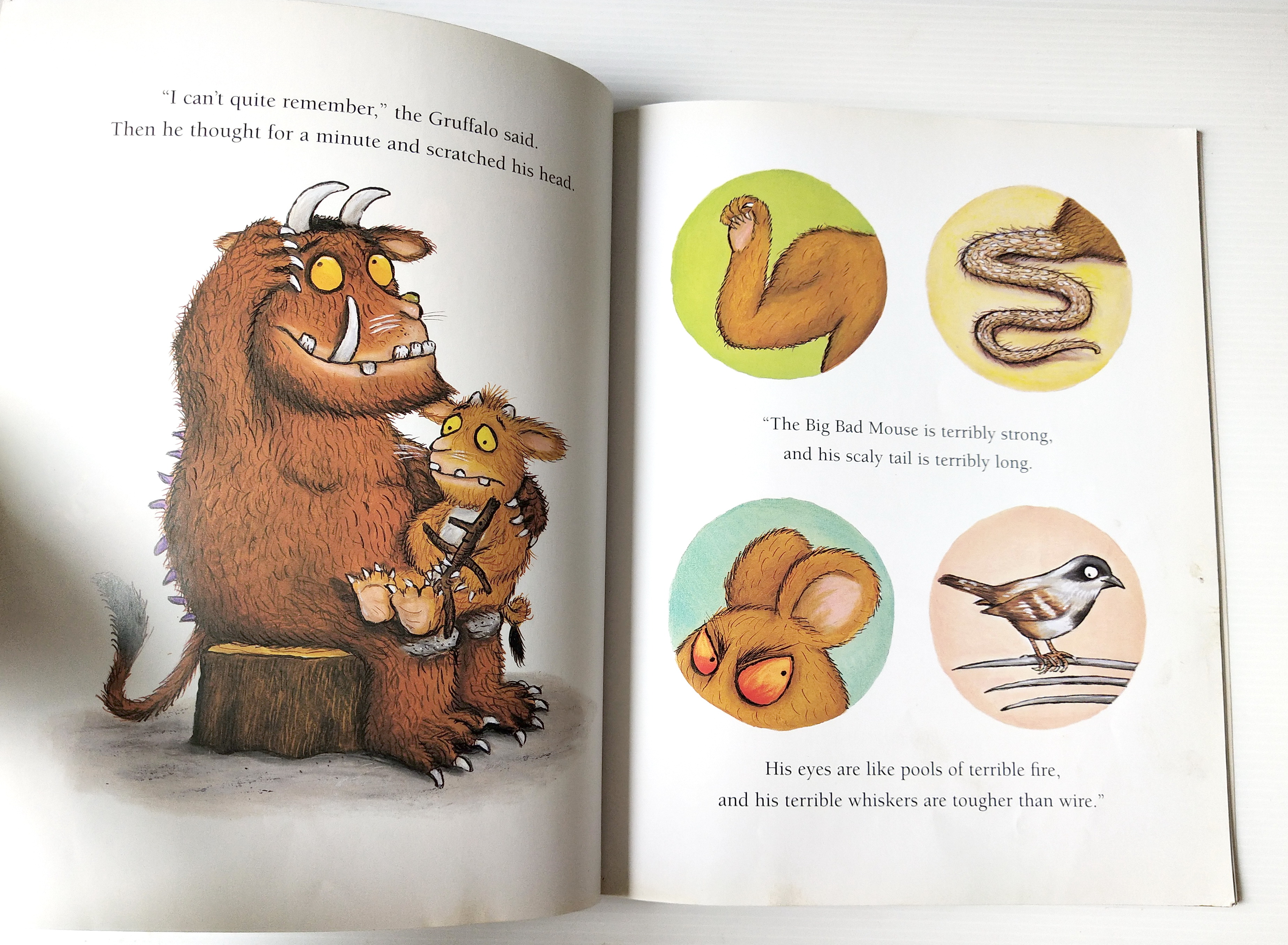 หนังสือนิทาน**มีตำหนิ โปรดตรวจสอบทุกภาพ ฉบับภาษาอังกฤษ The Gruffalo's child โดย Julia Donaldson ,ภาพโดย Axel Scheffler