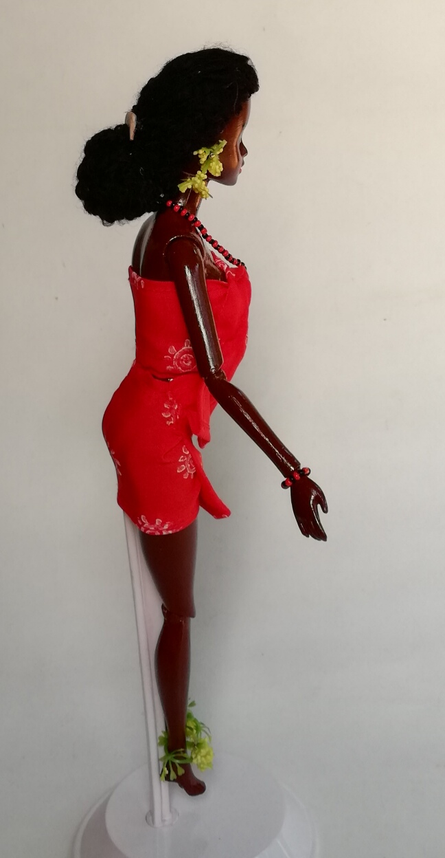 Very Special offer, The only 1 piece, handmade custom doll, 12" as an actress from the play "Ngoh Pa", she is "Ms. Lamhab", she woke up early, dress nicely, put a wooden comb on the head, wearing flower earing, neckace and bracela