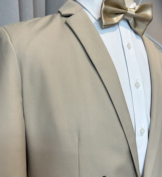 เช่า ชุดสูทชาย สูทเพื่อนเจ้าบ่าว สีครีม เบจ Beige Brown (ไม่มีกั๊ก)