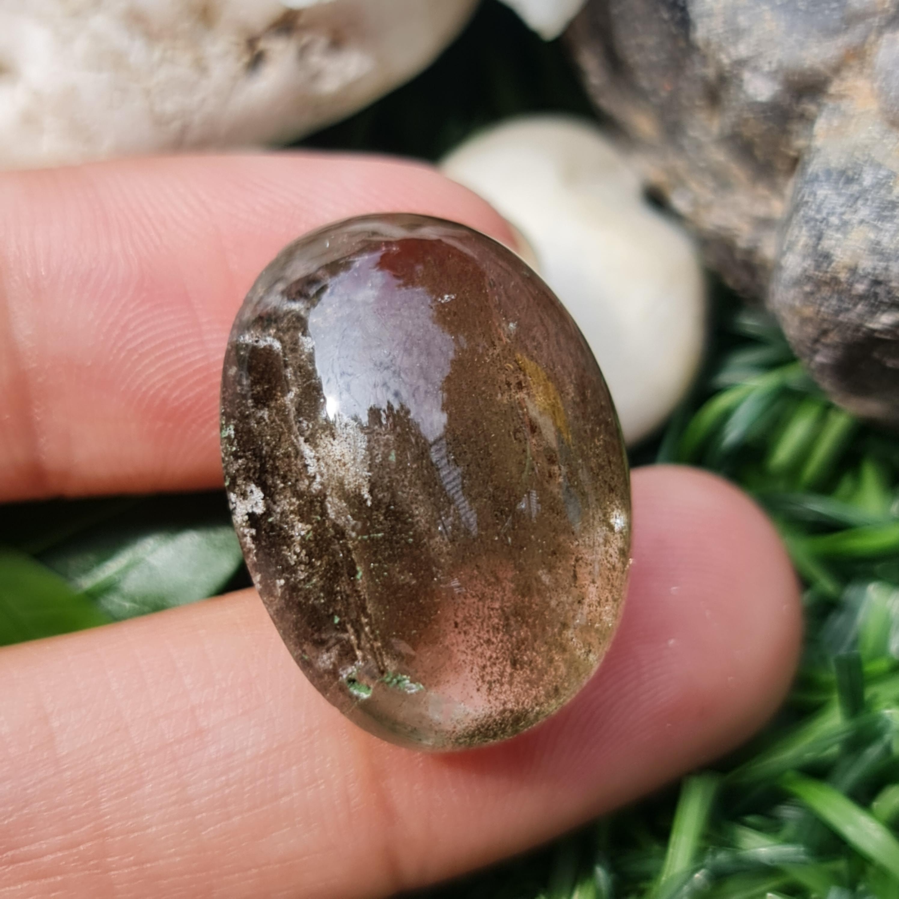 โป่งข่าม ควอตซ์ Rutilated Quartz 38.83 กะรัต Cts. พลอยแท้ อัญมณีมงคลประจําวันเกิด เครื่องประดับพลอย