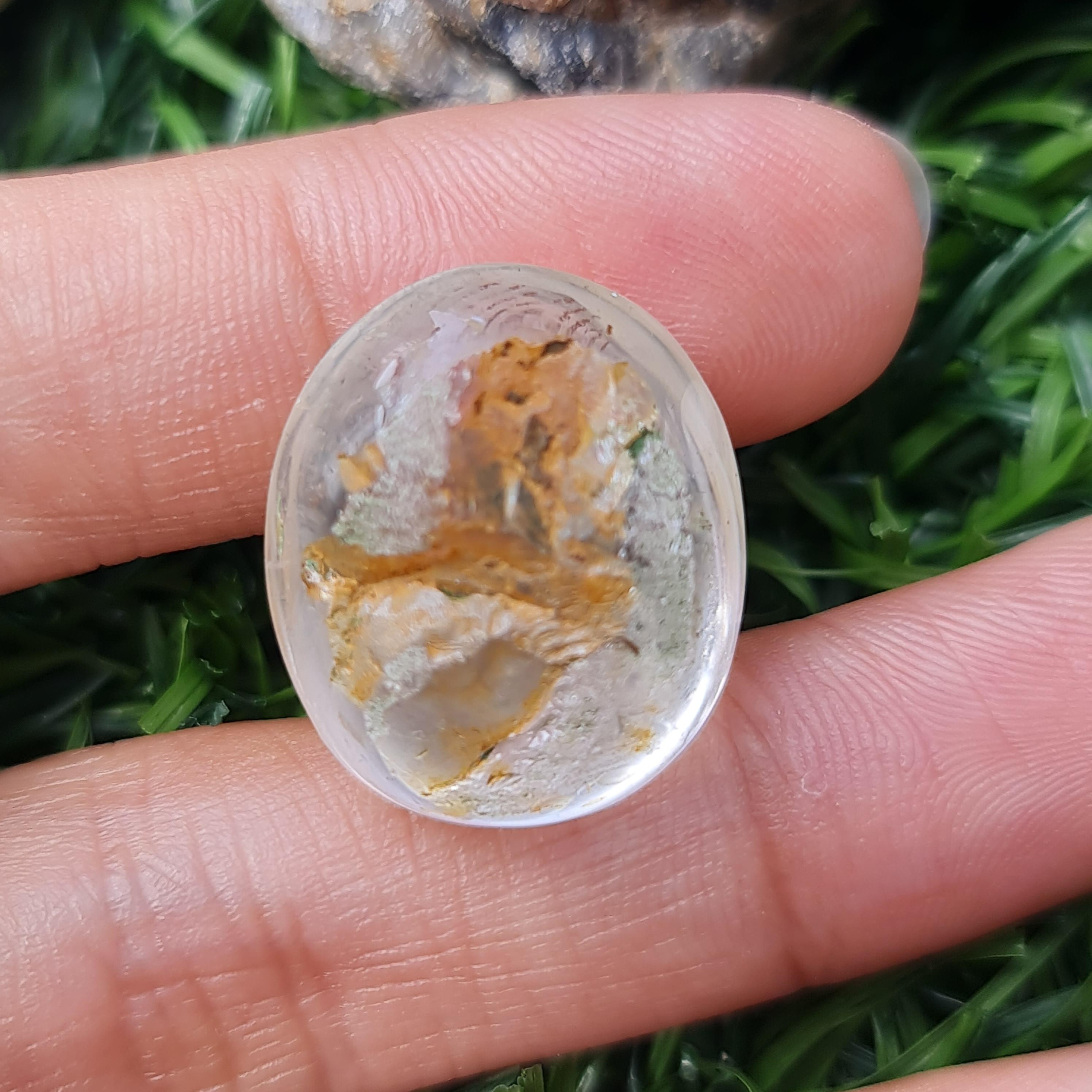 โป่งข่าม ควอตซ์ Rutilated Quartz 31.50 กะรัต Cts. พลอยแท้ อัญมณีมงคลประจําวันเกิด เครื่องประดับพลอย