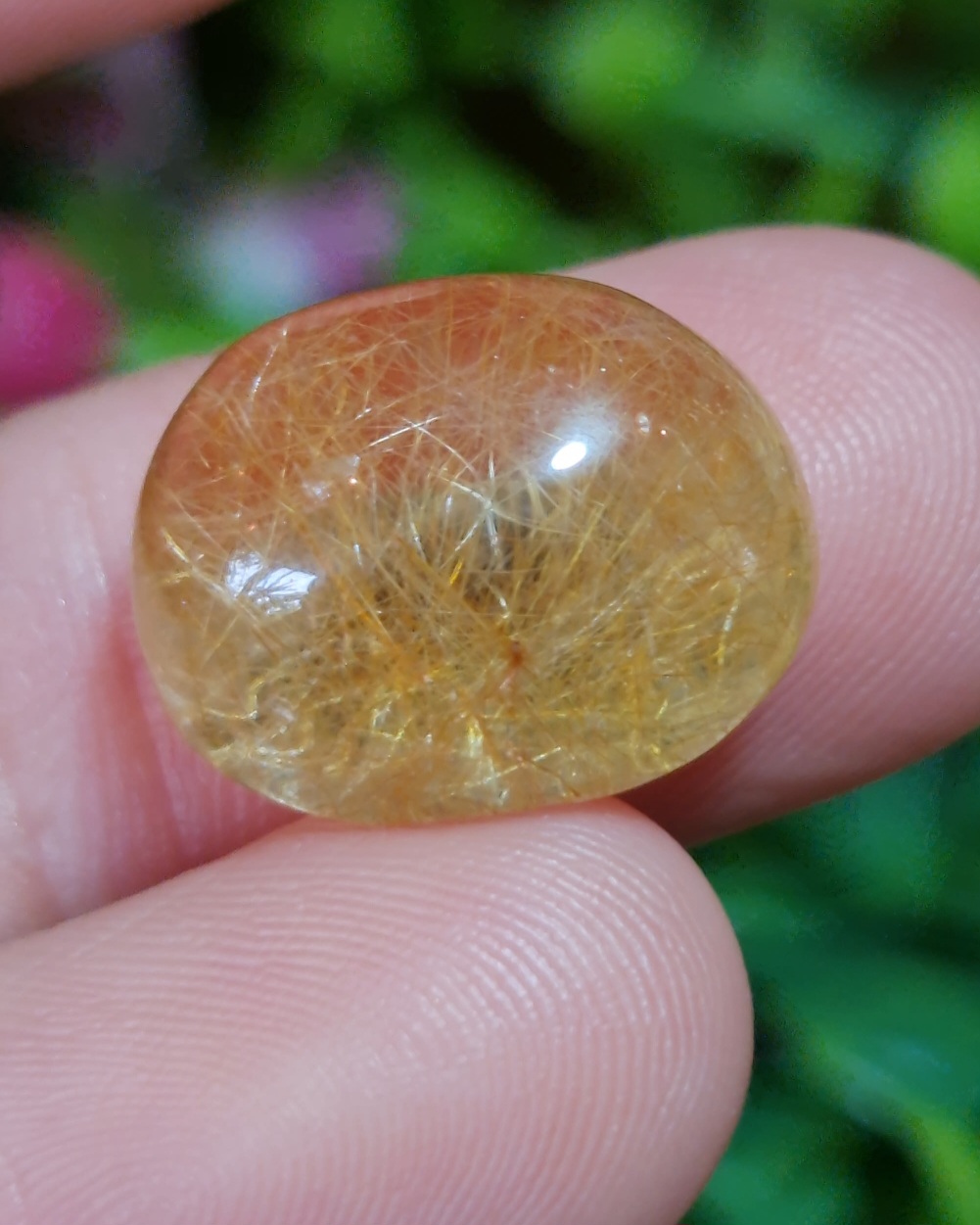 ไหมทอง ควอตซ์ Golden Rutilated Quartz 13.65 กะรัต Cts.พร้อมใบเซอร์ พลอยแท้ อัญมณีมงคลประจําวันเกิด เครื่องประดับพลอย