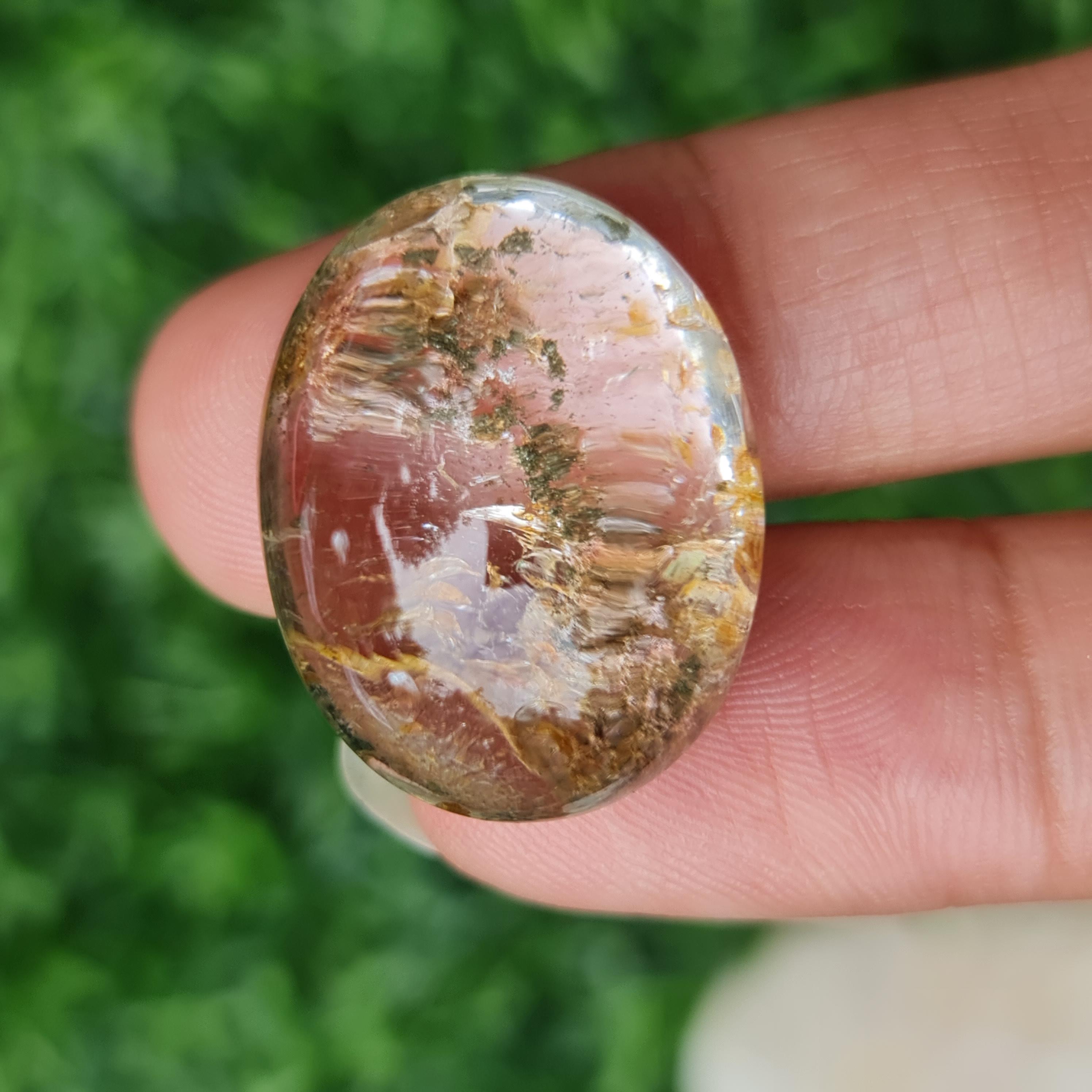 โป่งข่าม ควอตซ์ Rutilated Quartz 39.49 กะรัต Cts. พลอยแท้ อัญมณีมงคลประจําวันเกิด เครื่องประดับพลอย