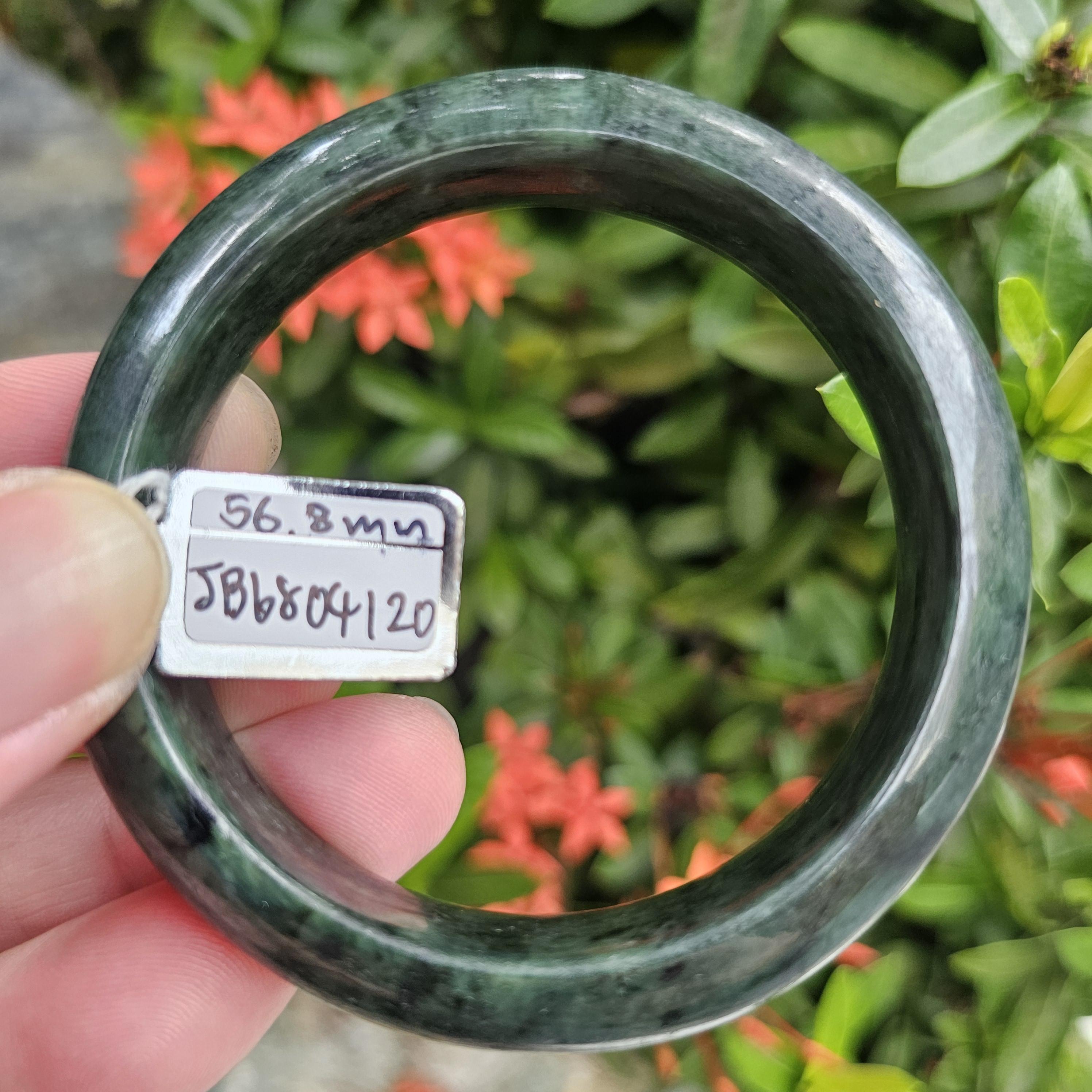 JB6804120 หยก พม่า แท้ Jade กำไลหยก 56.8 มม. (Jadeite bracelet) พม่า (Myanmar)