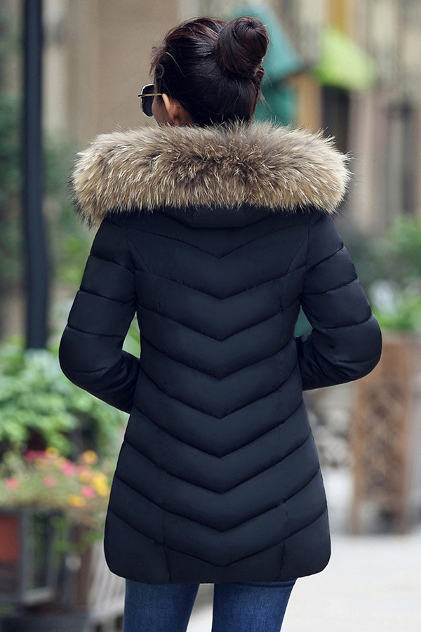 เสื้อโค้ทกันหนาวติดลบลุยหิมะ ฮู้ดและเฟอร์ถอดได้ (12229X)