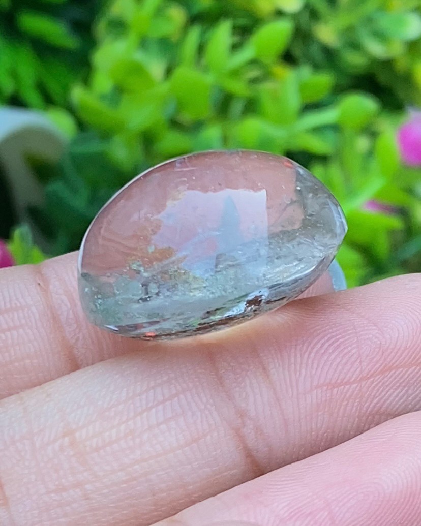 โป่งข่าม ควอตซ์ Rutilated Quartz 47.30 กะรัต Cts. พลอยแท้ อัญมณีมงคลประจําวันเกิด เครื่องประดับพลอย