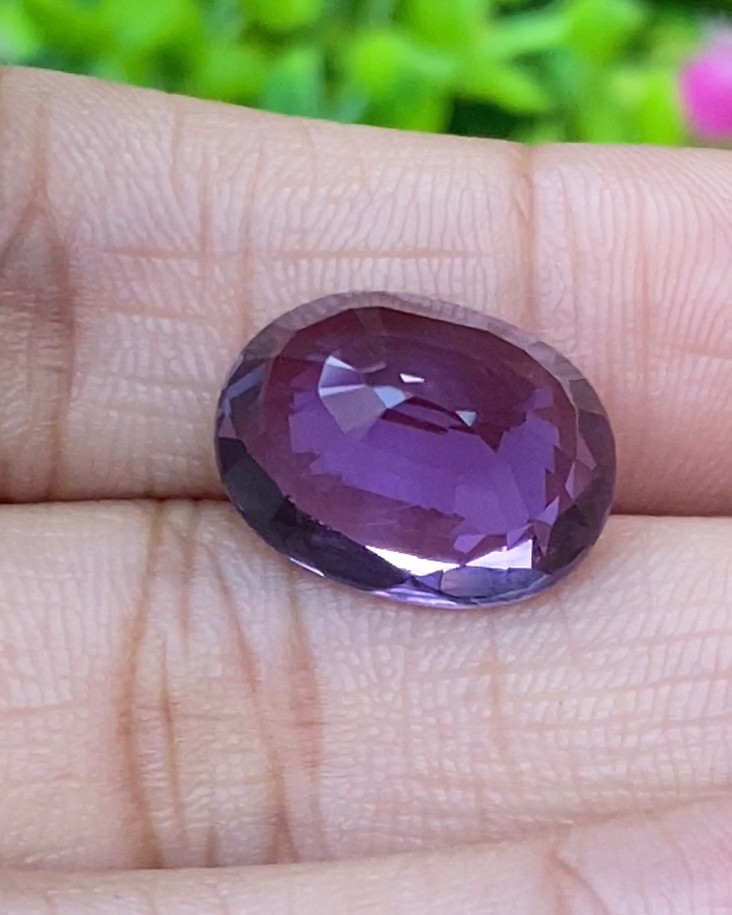 พลอย อเมทิส Amethyst 8.12 กะรัต (Cts.) พลอยแท้ อัญมณีมงคลประจําวันเกิด เครื่องประดับพลอย