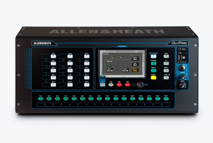 ALLEN & HEATH QU-Pac Compact Mountable Mixer ดิจิตอลมิกเซอร์ขนาดเล็กแบบเข้าแร็ค 5″ Touchscreen 16 Mic/Line Inputs