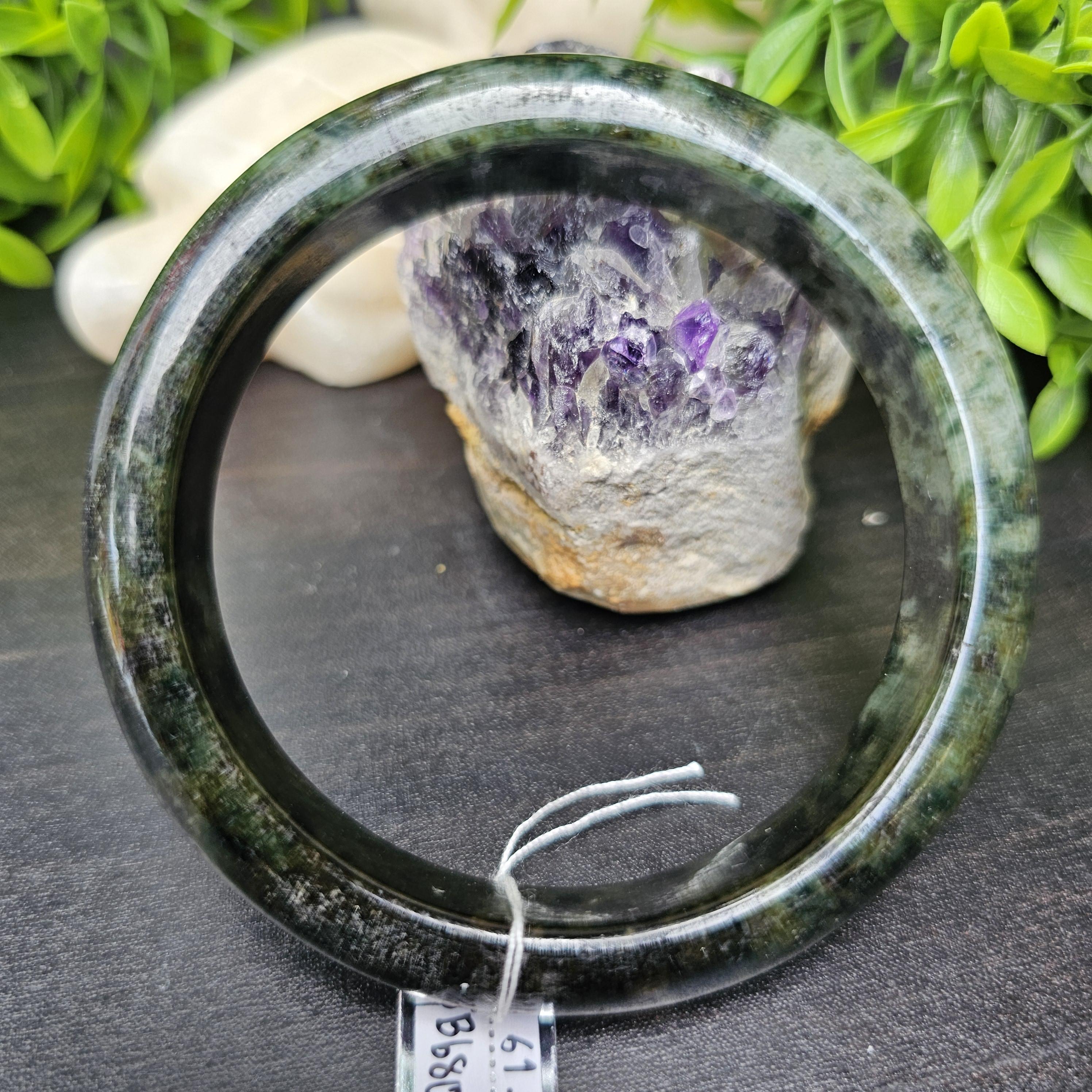 JB6804007 หยก พม่า แท้ Jade กำไลหยก 61.9 มม. (Jadeite bracelet) พม่า (Myanmar)