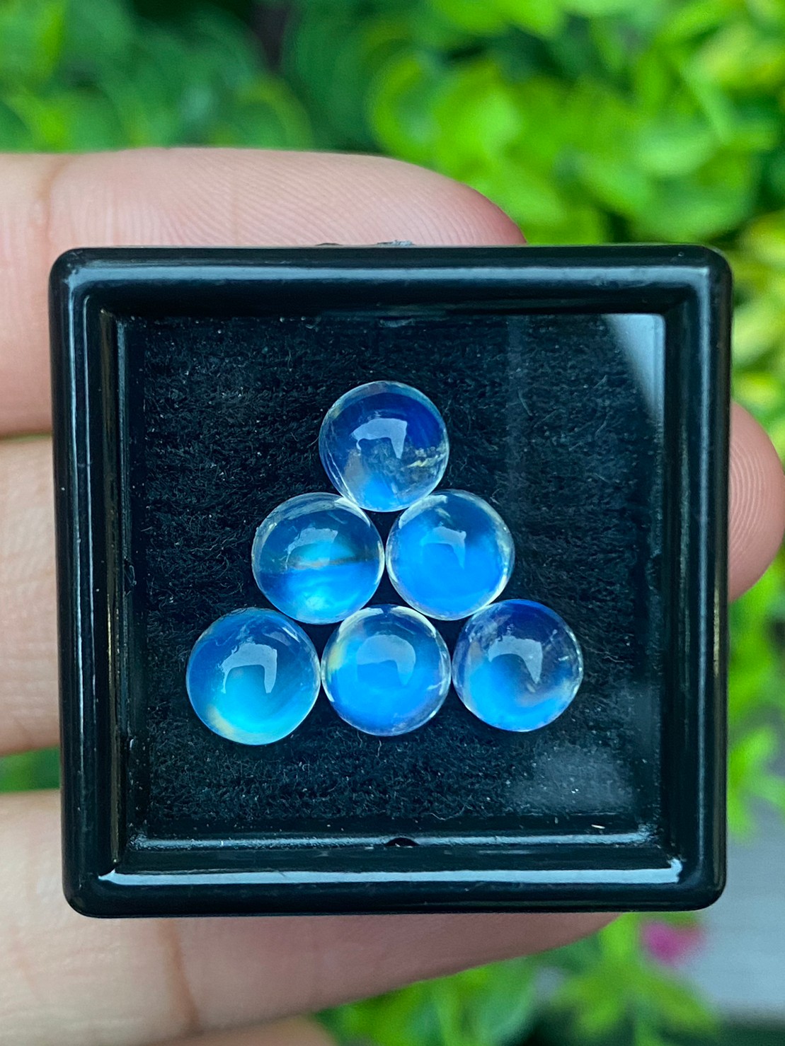 พลอย มุกดาหาร เรนโบว์ มูนสโตน Rainbow Moonstone 7.20 กะรัต 6 เม็ด พลอยแท้ อัญมณีมงคลประจําวันเกิด เครื่องประดับพลอย