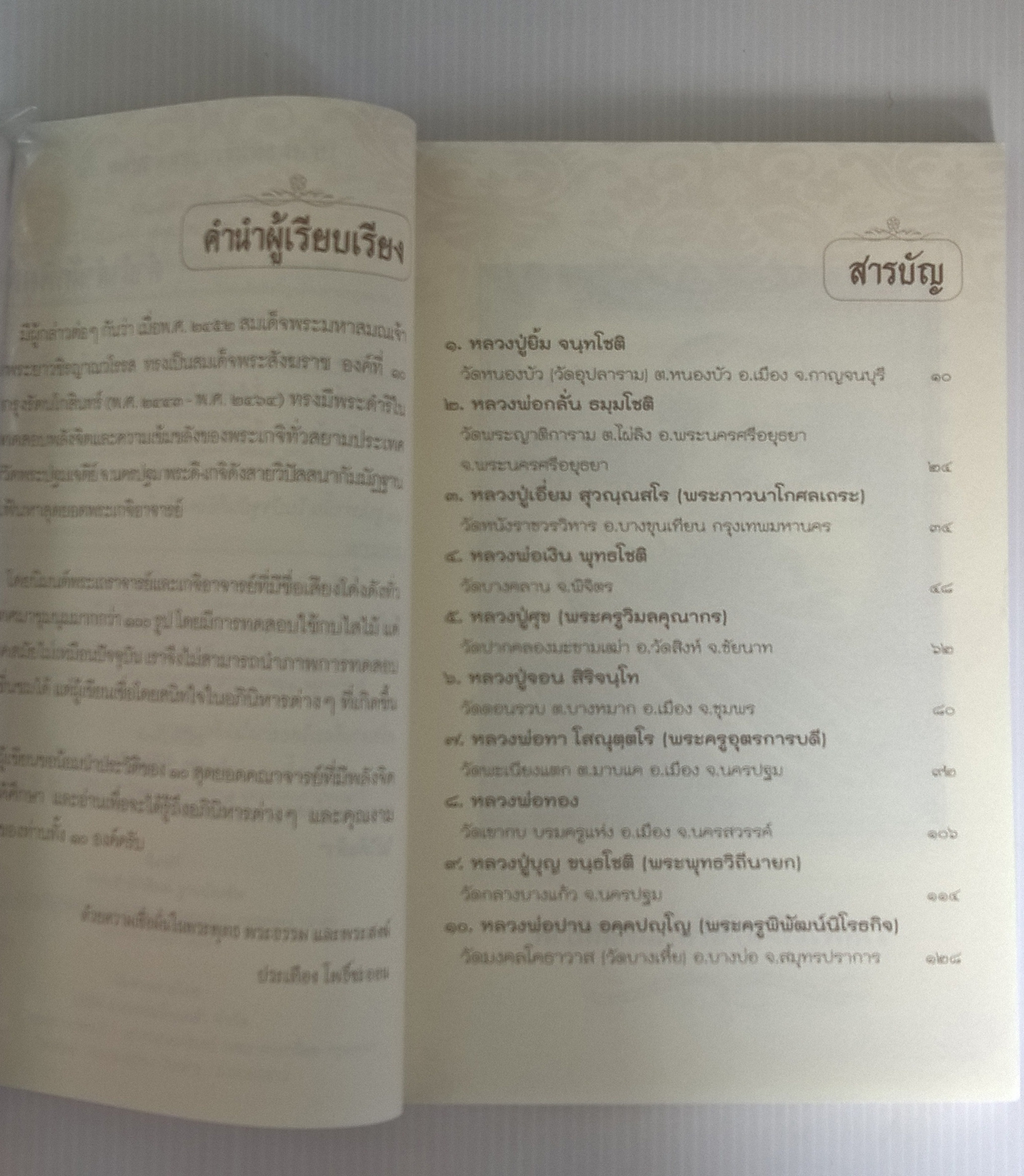 ขายหนังสือ "๑๐ สุดยอดพระเกจิแห่งสยาม" รู้ลึก รู้จริง กับสุดยอดพระดี พระเกจิดังแห่งสยาม สุดยอดเครื่องรางของขลังและวัตถุมงคล สุดนอดแห่งปาฏิหารย์ที่น่ามหัศจรรย์ โดย ประเทือง โพธิ์ชะออน พิมพ์ครั้งแรก กันยายน 2555