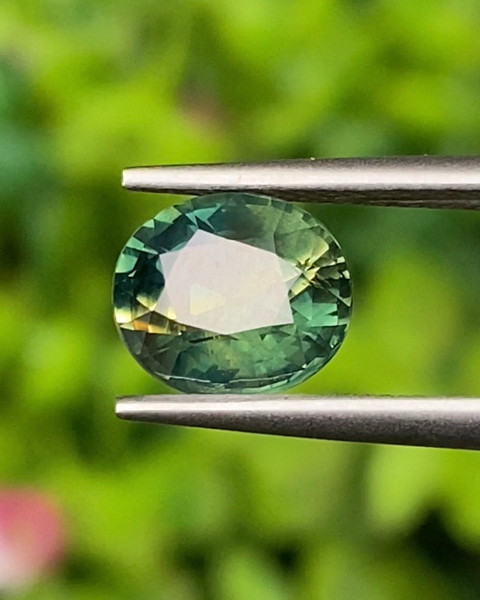 พลอย แซฟไฟร์ 2 สี Bi-Color Sapphire 2.32 กะรัต (Cts.) พลอยแท้ อัญมณีมงคลประจําวันเกิด เครื่องประดับพลอย