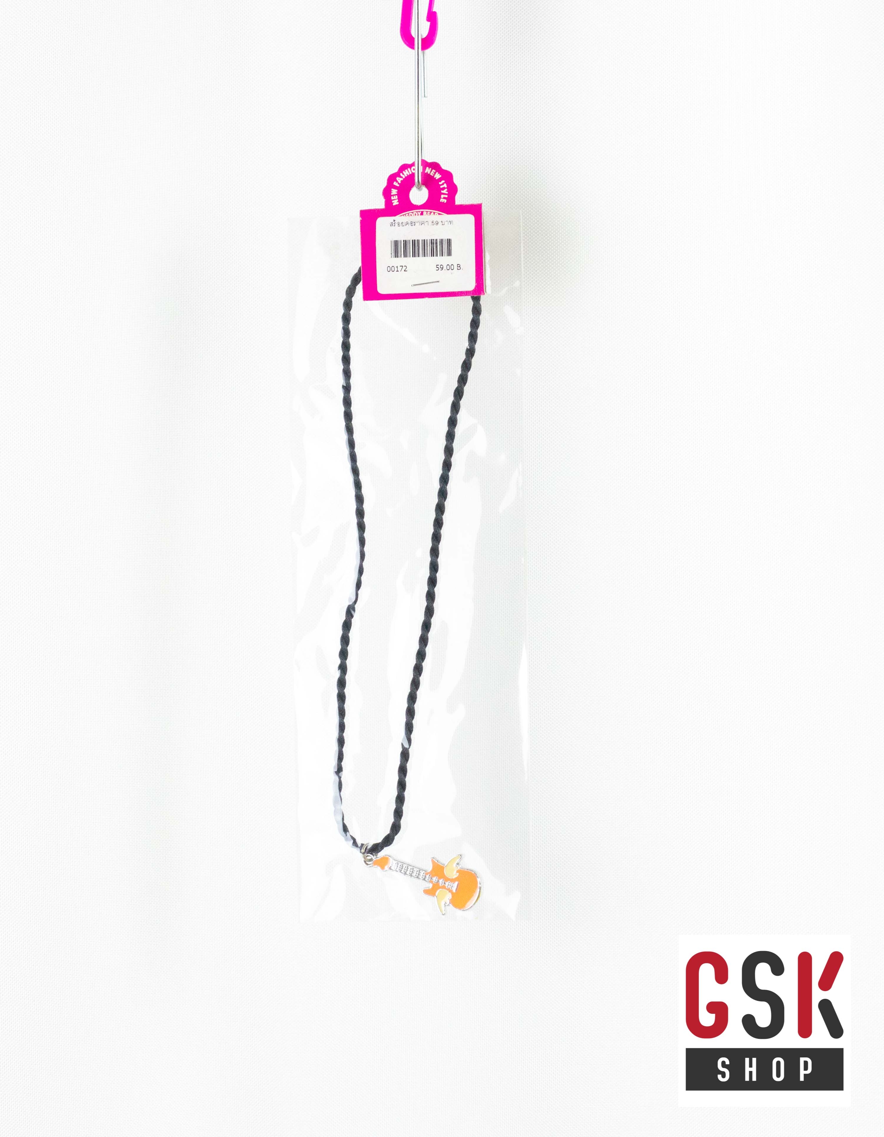 สร้อยคอเกลียวสีดำ+จี้สุดเก๋