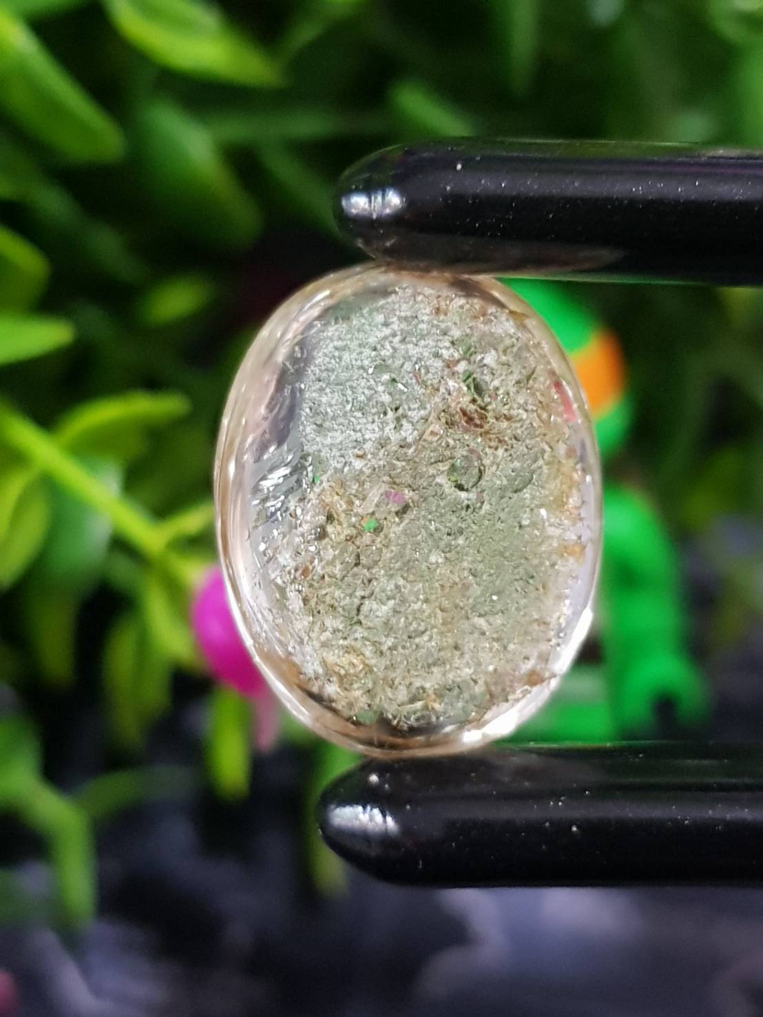 โป่งข่าม ควอตซ์ Rutilated Quartz 78.96 กะรัต พลอยแท้ อัญมณีมงคลประจําวันเกิด เครื่องประดับพลอย