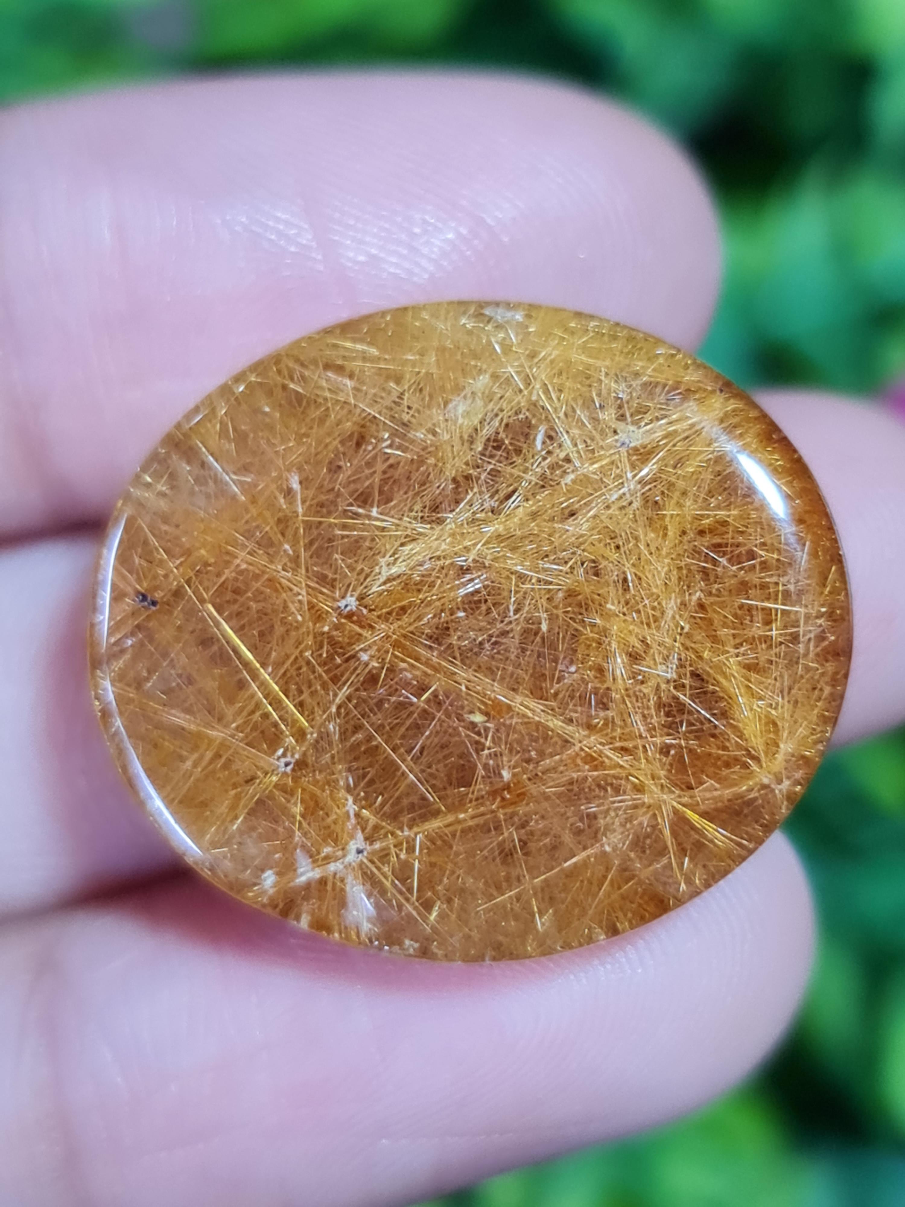 ไหมทอง ควอตซ์ Golden Rutilated Quartz 41.04 กะรัต Cts.พลอยแท้ อัญมณีมงคลประจําวันเกิด เครื่องประดับพลอย
