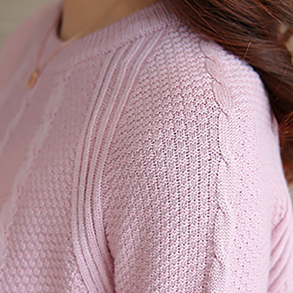 เสื้อสเวตเตอร์ไหมพรม แขนยาว ผ้านิ่มถักลาย (12085B)